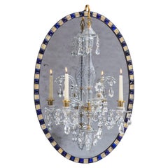 Georgian Irish Oval Mirror Chandelier