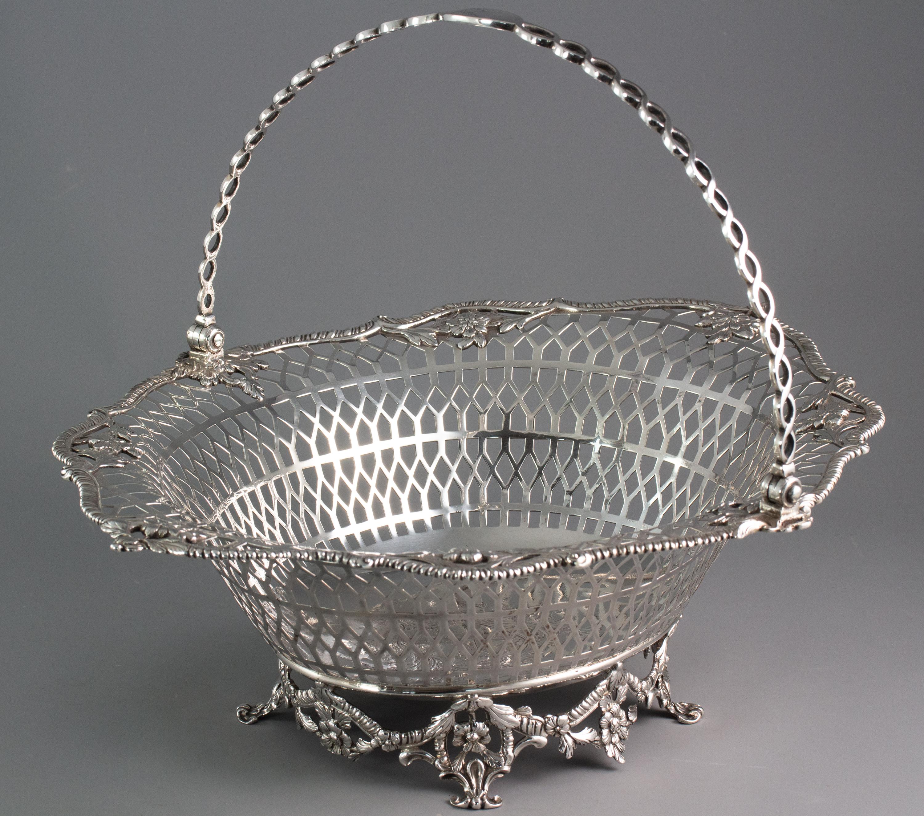 Georgian Irish Silver Basket Dublin, 1760 8