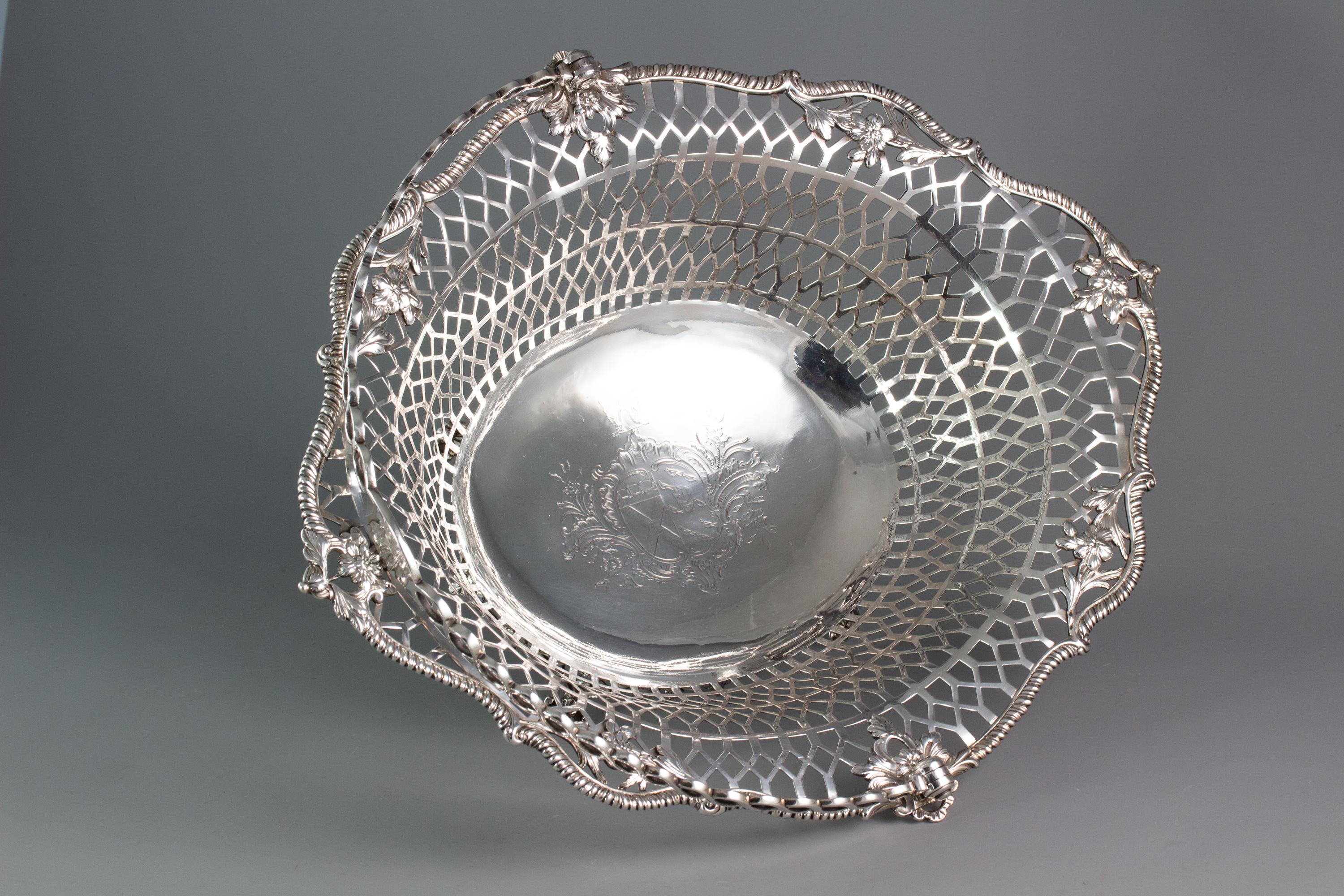 Mid-18th Century Georgian Irish Silver Basket Dublin, 1760