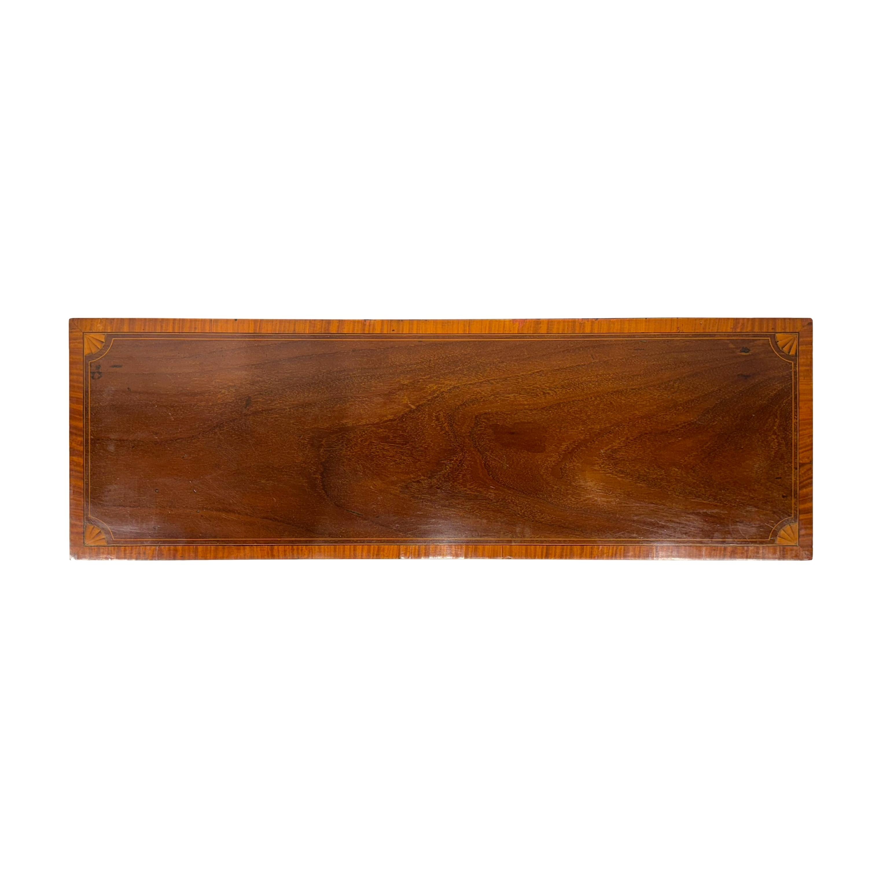Mogano Cassapanca georgiana in mogano con intarsi in legno di raso, inglese, 1830 ca. in vendita