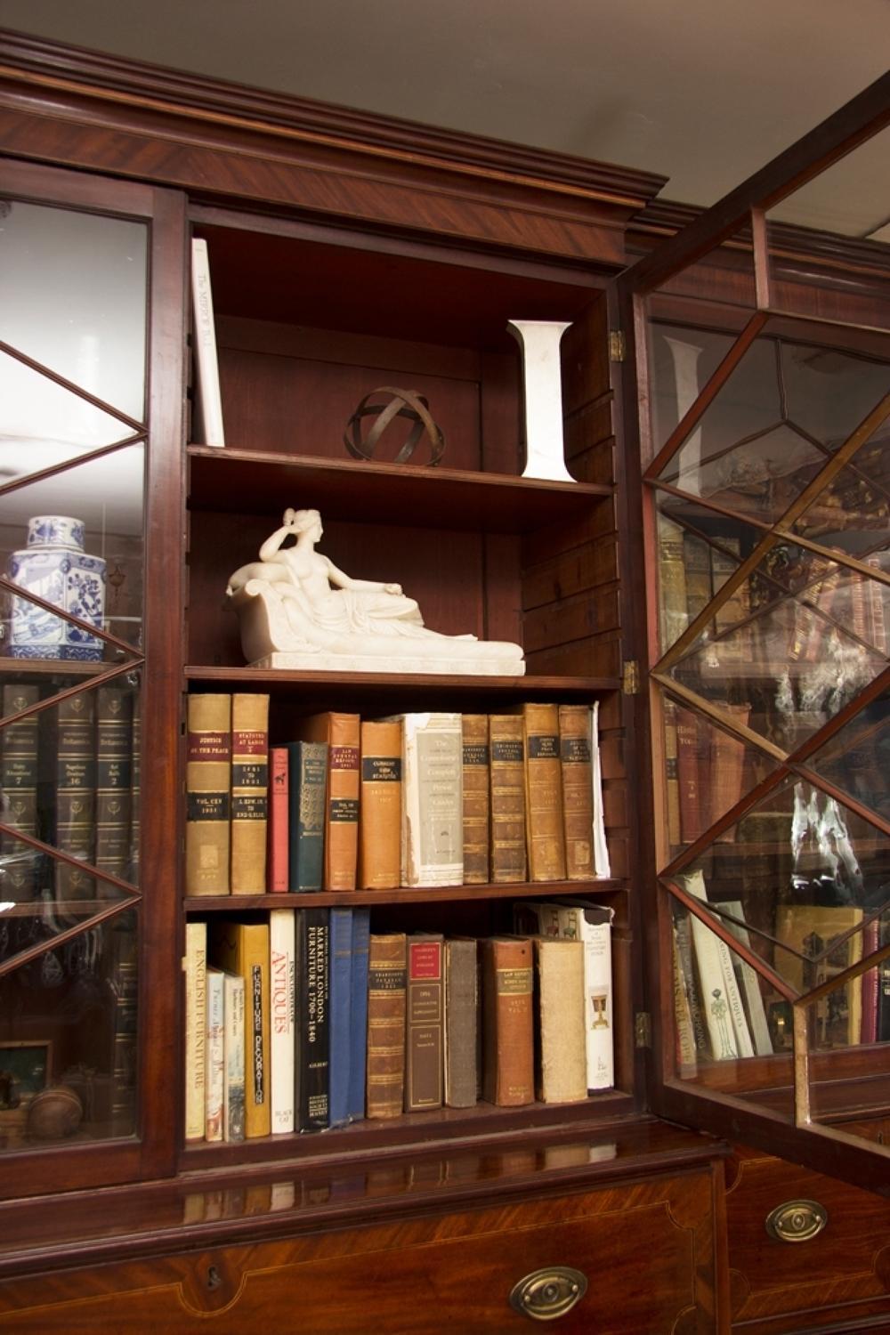 Georgian Mahogany Breakfront Secretaire Bookcase, circa 1780 4