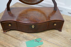 Georgian Mahogany Vanity Mirror, Oval Frame, Inlaid Base, 1800, UK