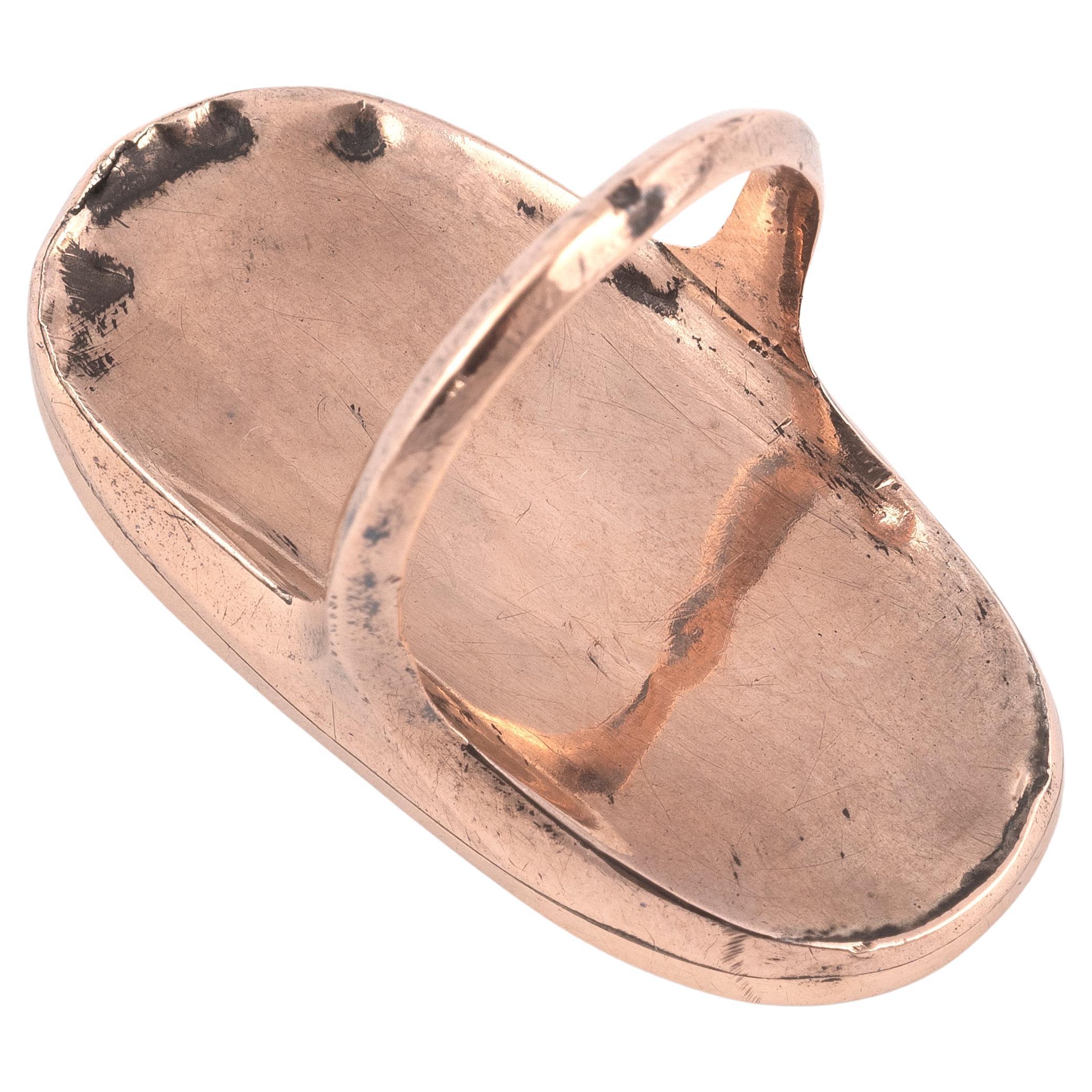 A Georgian Mourning Ring Oval Shaped Panel Painted En Grisaille 1790's For Sale 1