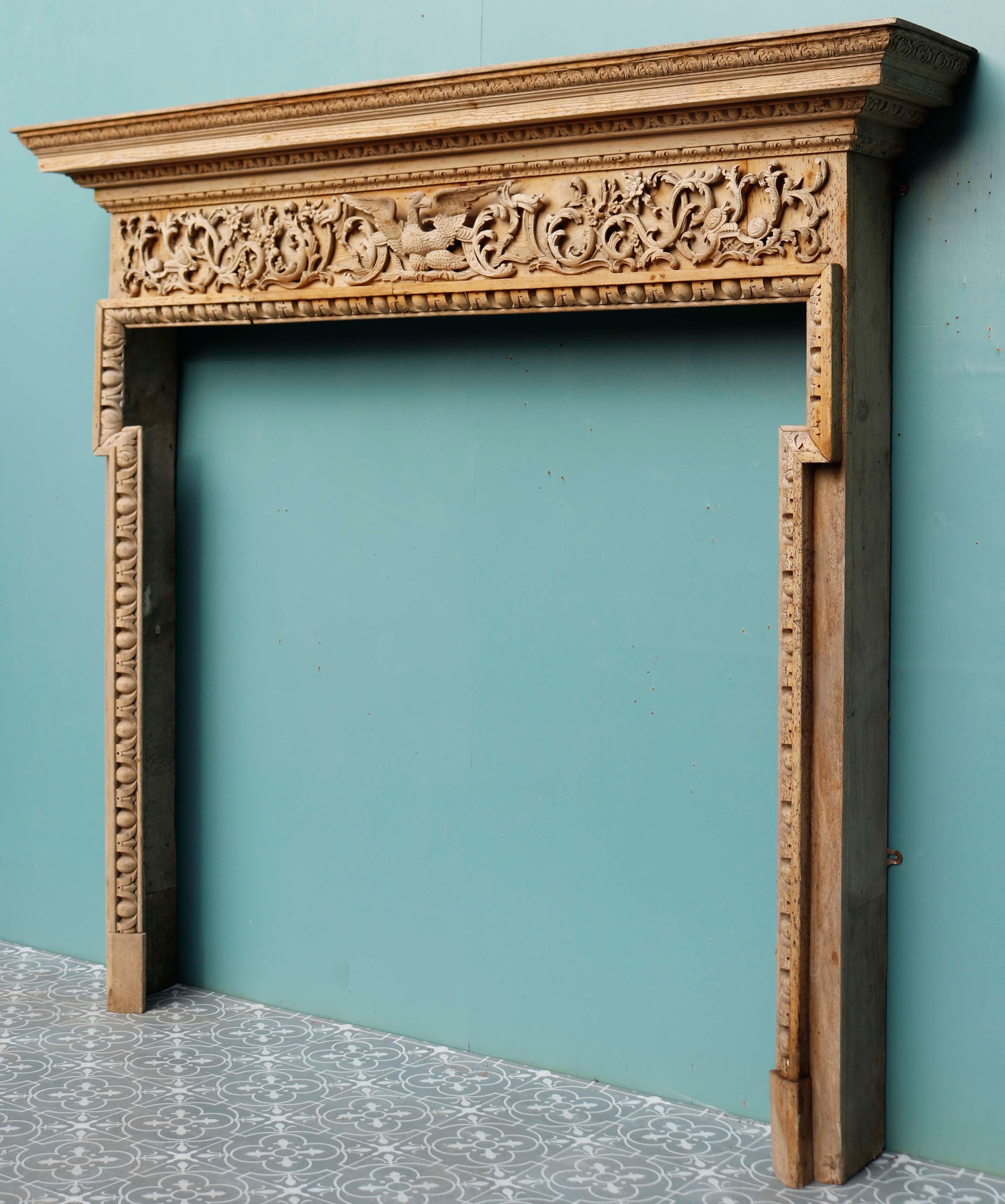 Georgian Period Carved Fireplace Surround In Good Condition For Sale In Wormelow, Herefordshire