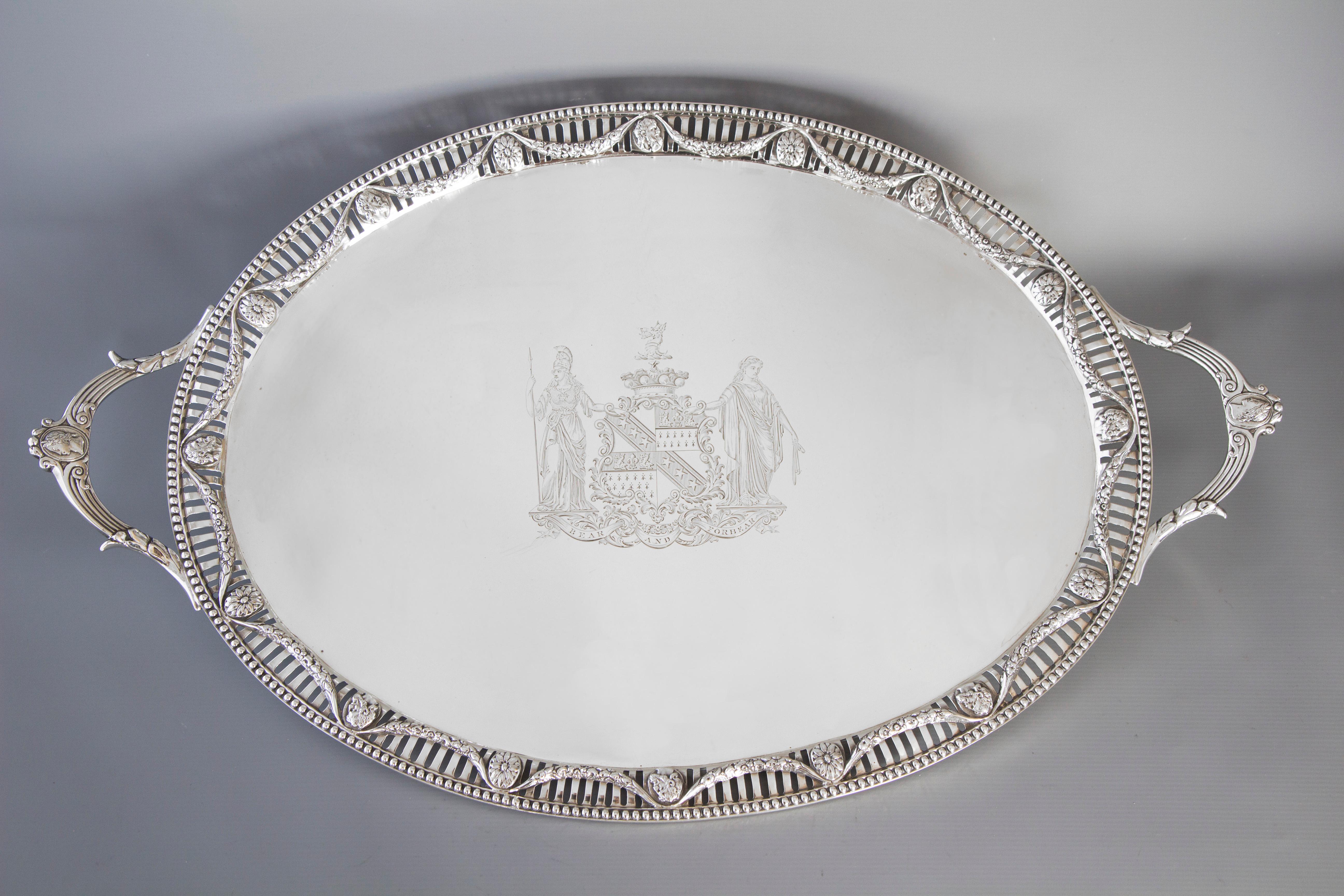 Georgian Silver Tray, London, 1816 by Joseph Angell 3