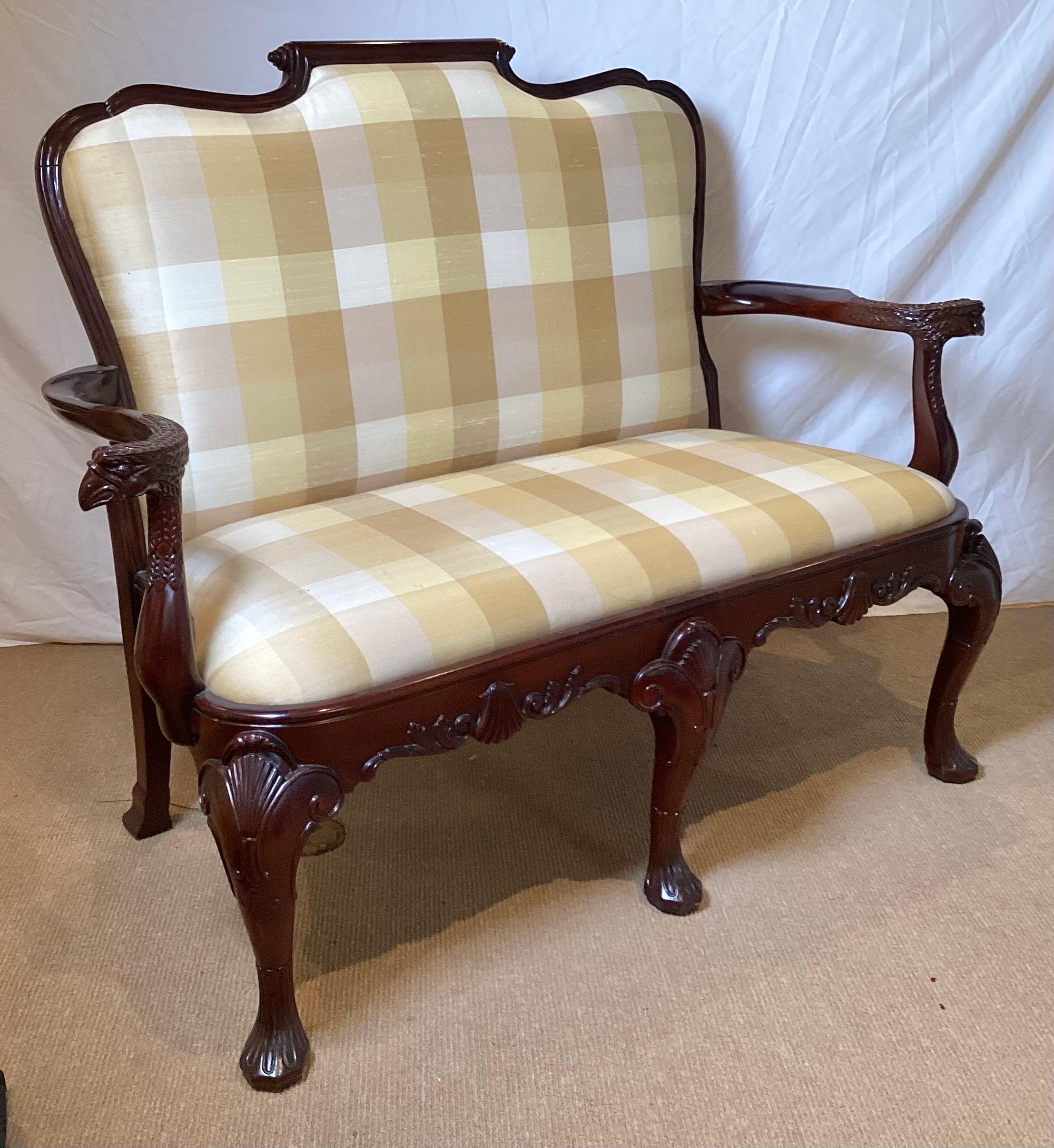 A Georgian Style Mahogany Settee by Maitland Smith  For Sale 1