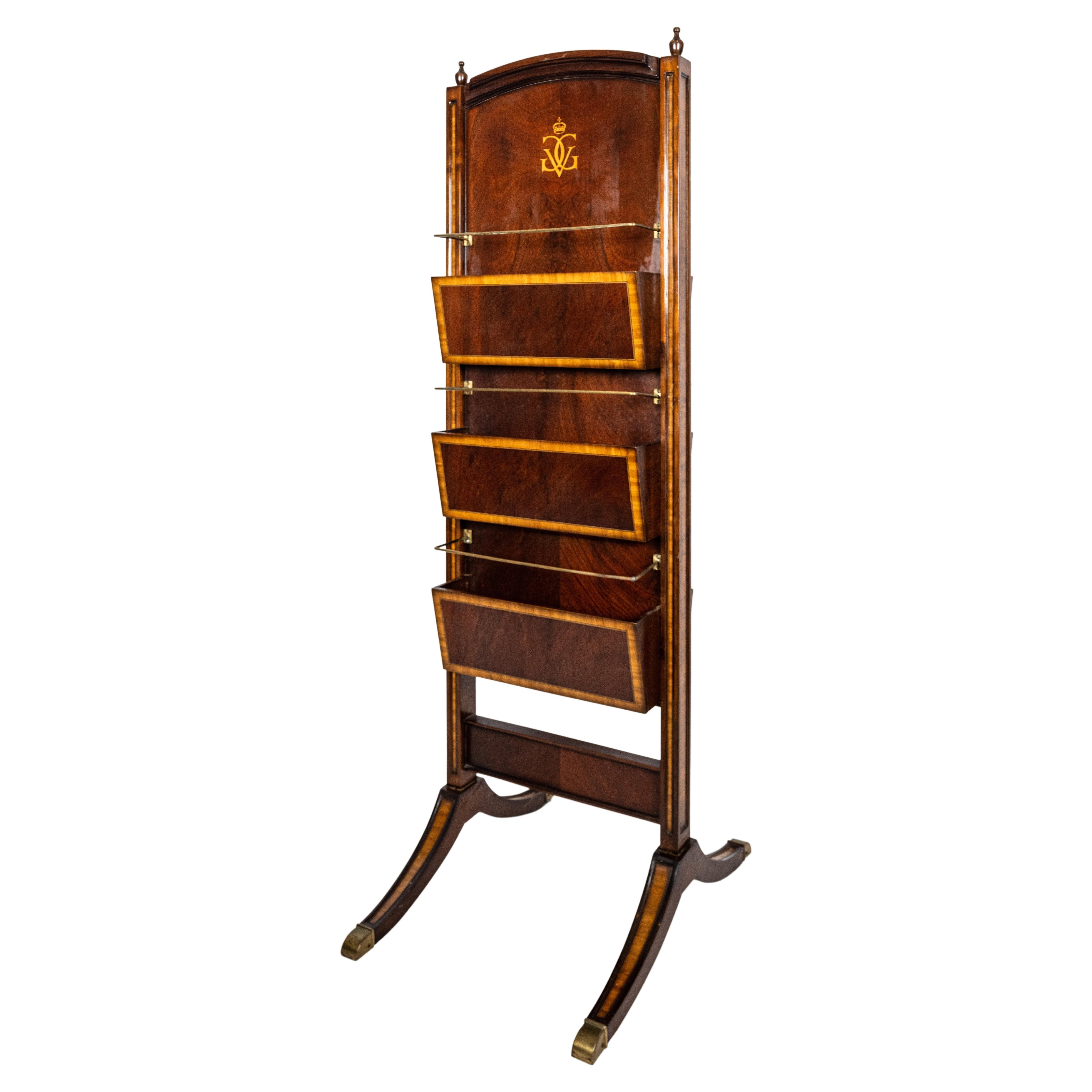 A Georgian-Style Newspaper and Magazine Rack From the Hotel George V For Sale