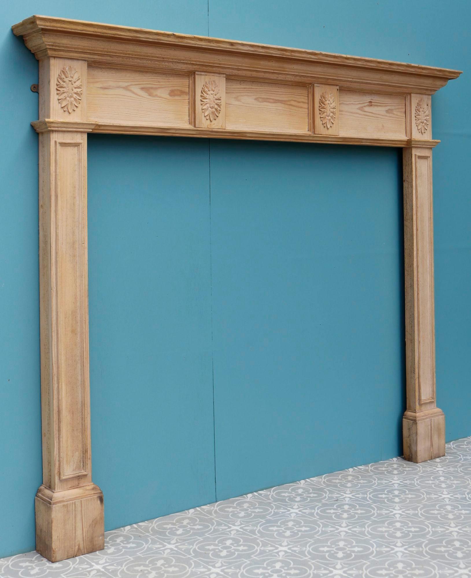 A Georgian Style Pine Fire Mantel In Fair Condition For Sale In Wormelow, Herefordshire