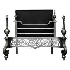 A Georgian Style Polished Steel Firegrate
