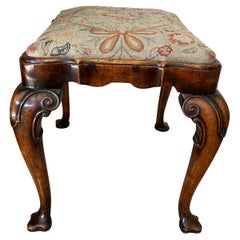 A Georgian Style Solid Walnut Bench Made and Labeled by W. Charles Tozer