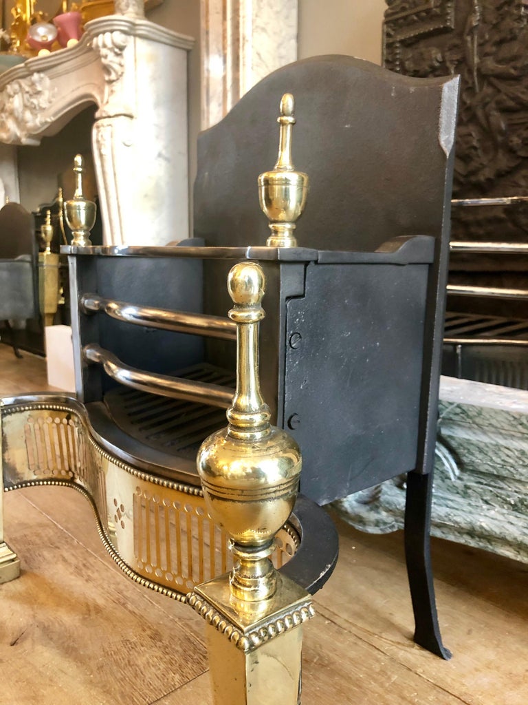 Style Steel and Brass Fire Grate For Sale at 1stDibs