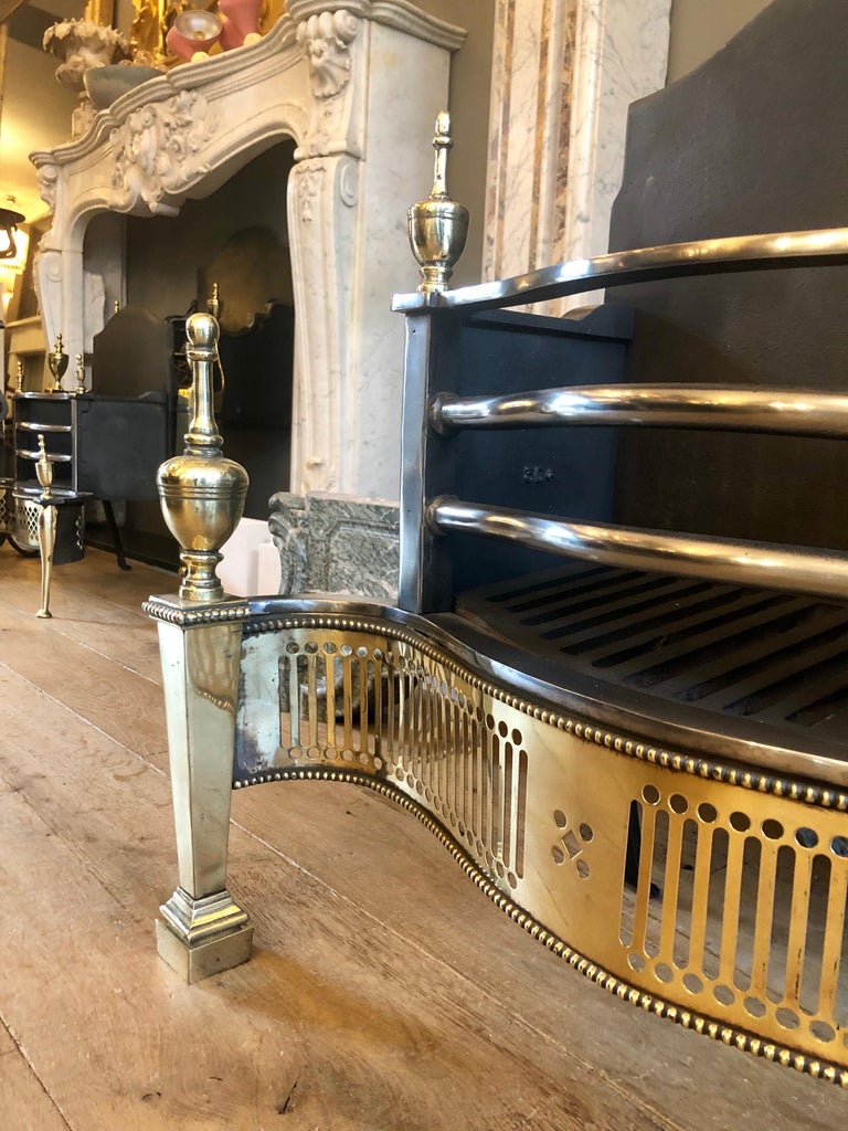 Style Steel and Brass Fire Grate For Sale at 1stDibs