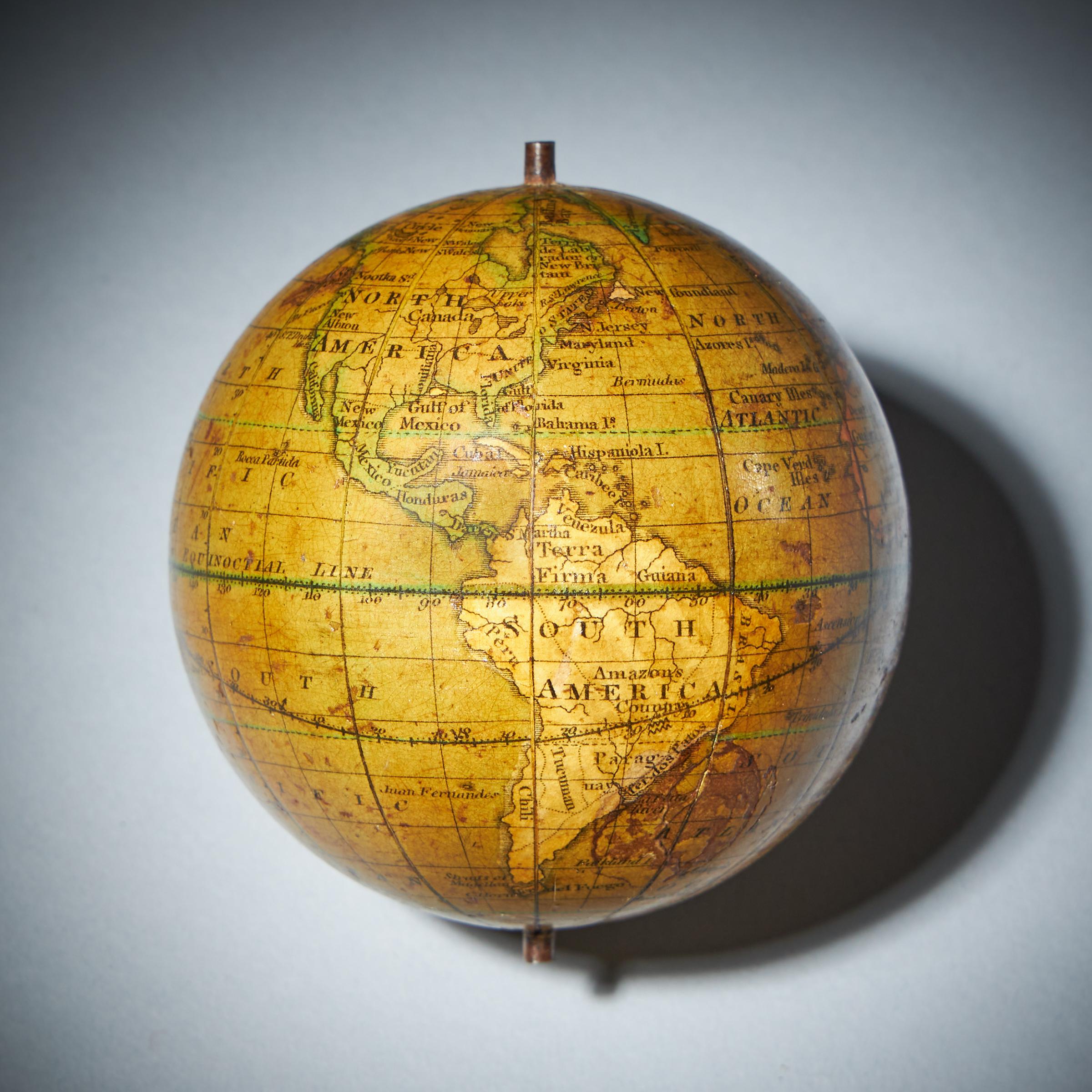 English Georgian Terrestrial Pocket Globe by T. Harris and Son, London, 1813 For Sale