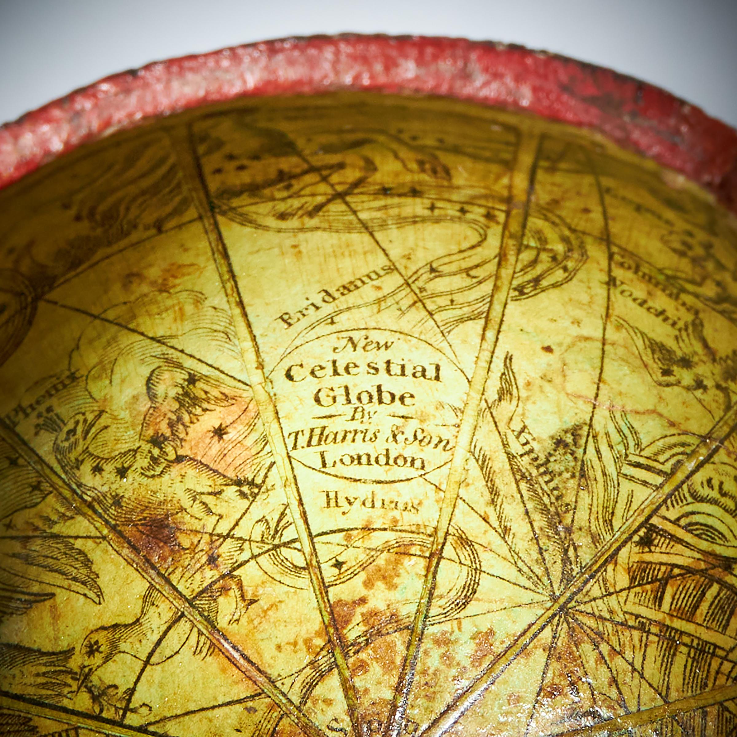 English Georgian Terrestrial Pocket Globe by T. Harris and Son, London, 1813 For Sale