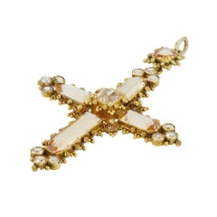 Georgian Topaz Cross Pendant