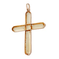 A Georgian topaz cross pendant