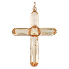 A Georgian topaz cross pendant