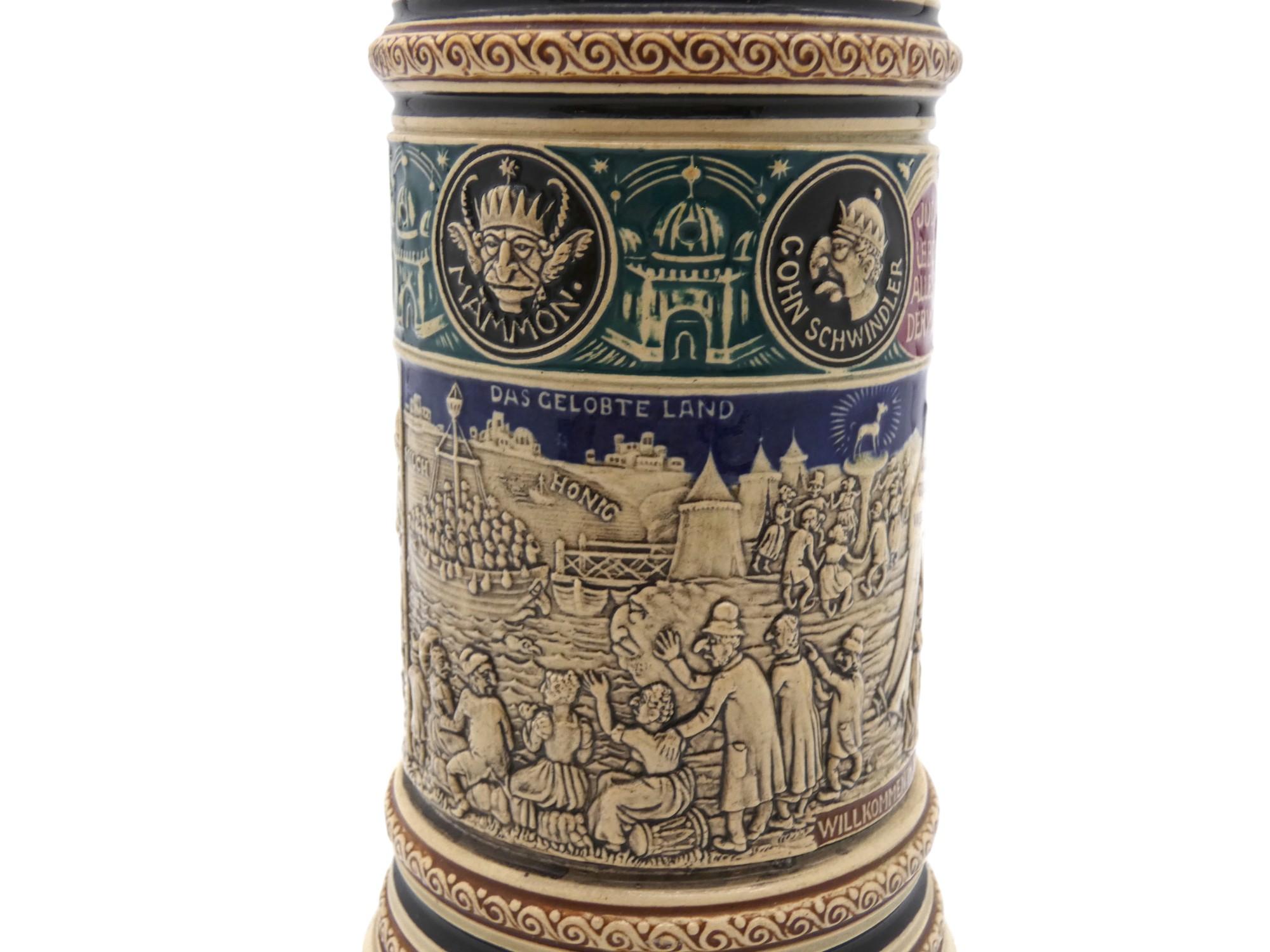 A German Anti-Semitic Beer Stein, Circa 1890 For Sale 3