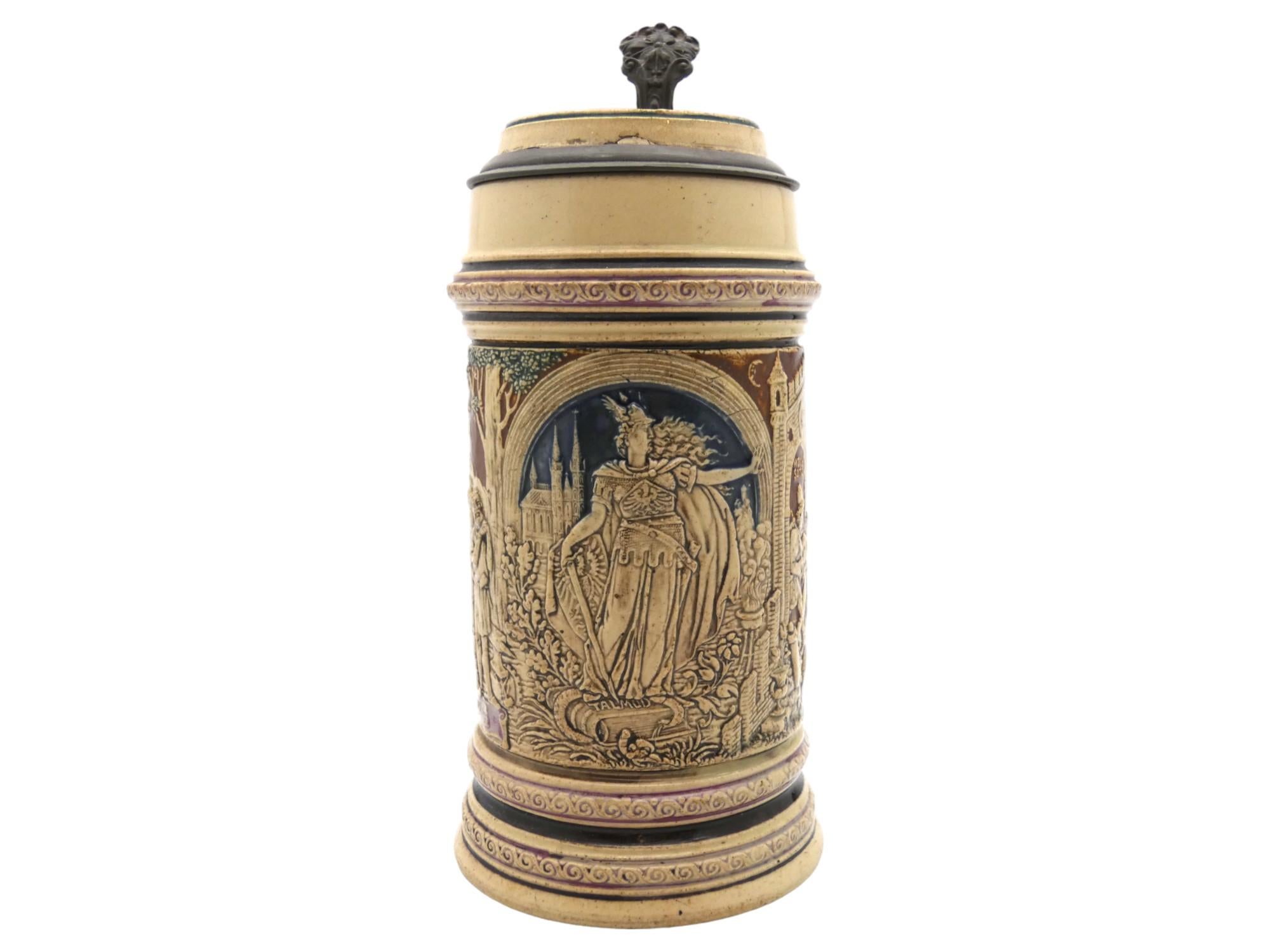 A Rare German anti-Semitic beer stein from the late 19th century is a controversial and historically significant artifact, reflecting the anti-Semitic sentiments prevalent in German society during that period.

In the late 19th century, Germany saw