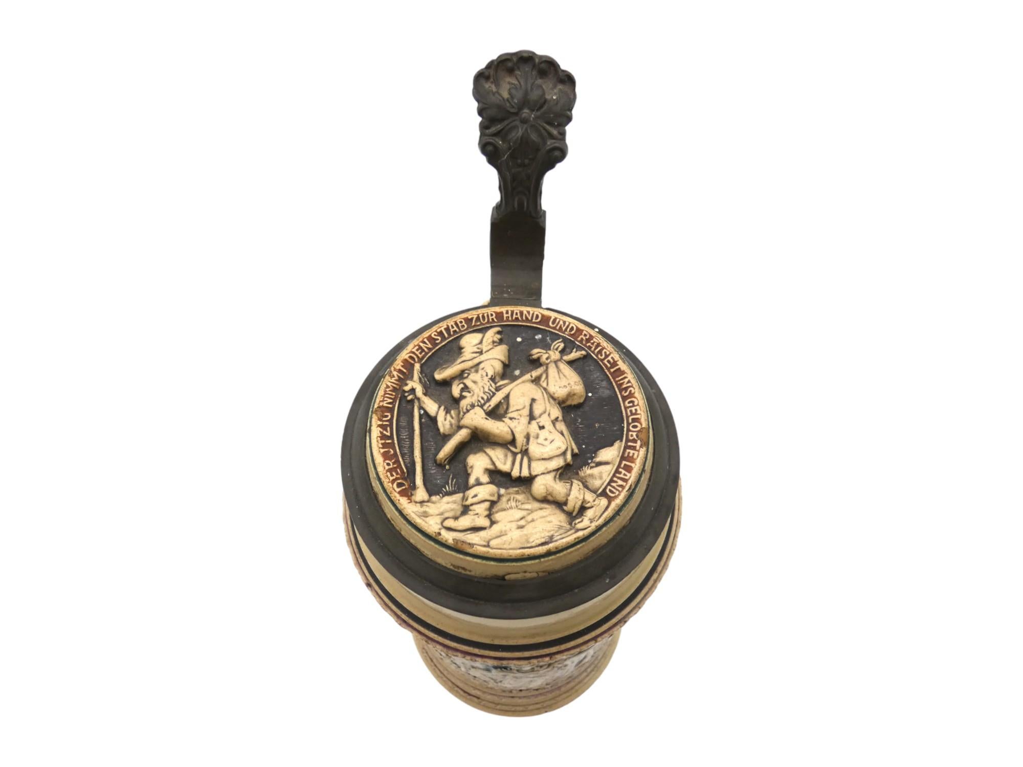Glazed A German Anti-Semitic Beer Stein, late 19th Century For Sale