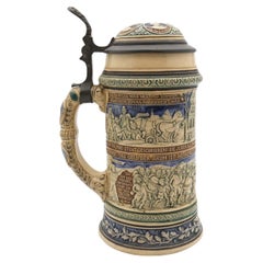 Stein de bière allemand anti-sémitique, fin du 19ème siècle