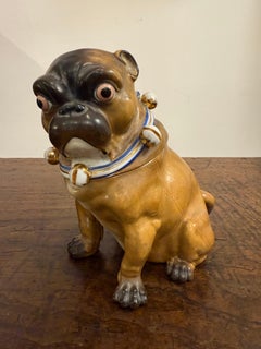 A German Appealing Conta and Boehme Porcelain Pug-form Jar and Cover, Circa 1900