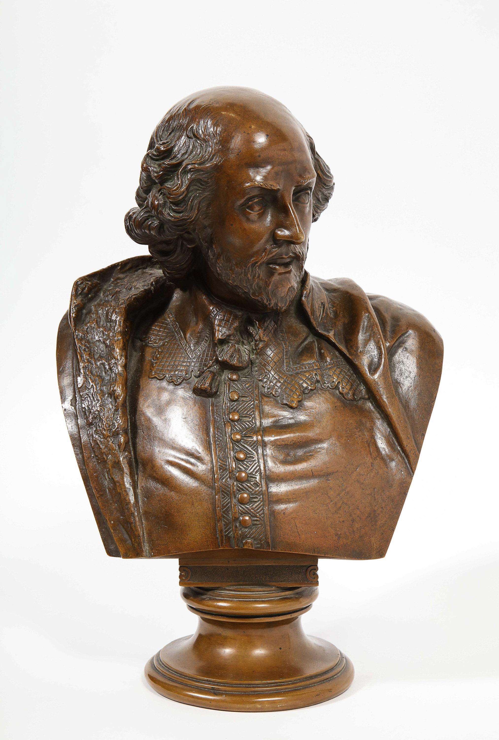 German Bronze Bust of William Shakespeare by Aktien-Gesellschaft Gladenbeck 11