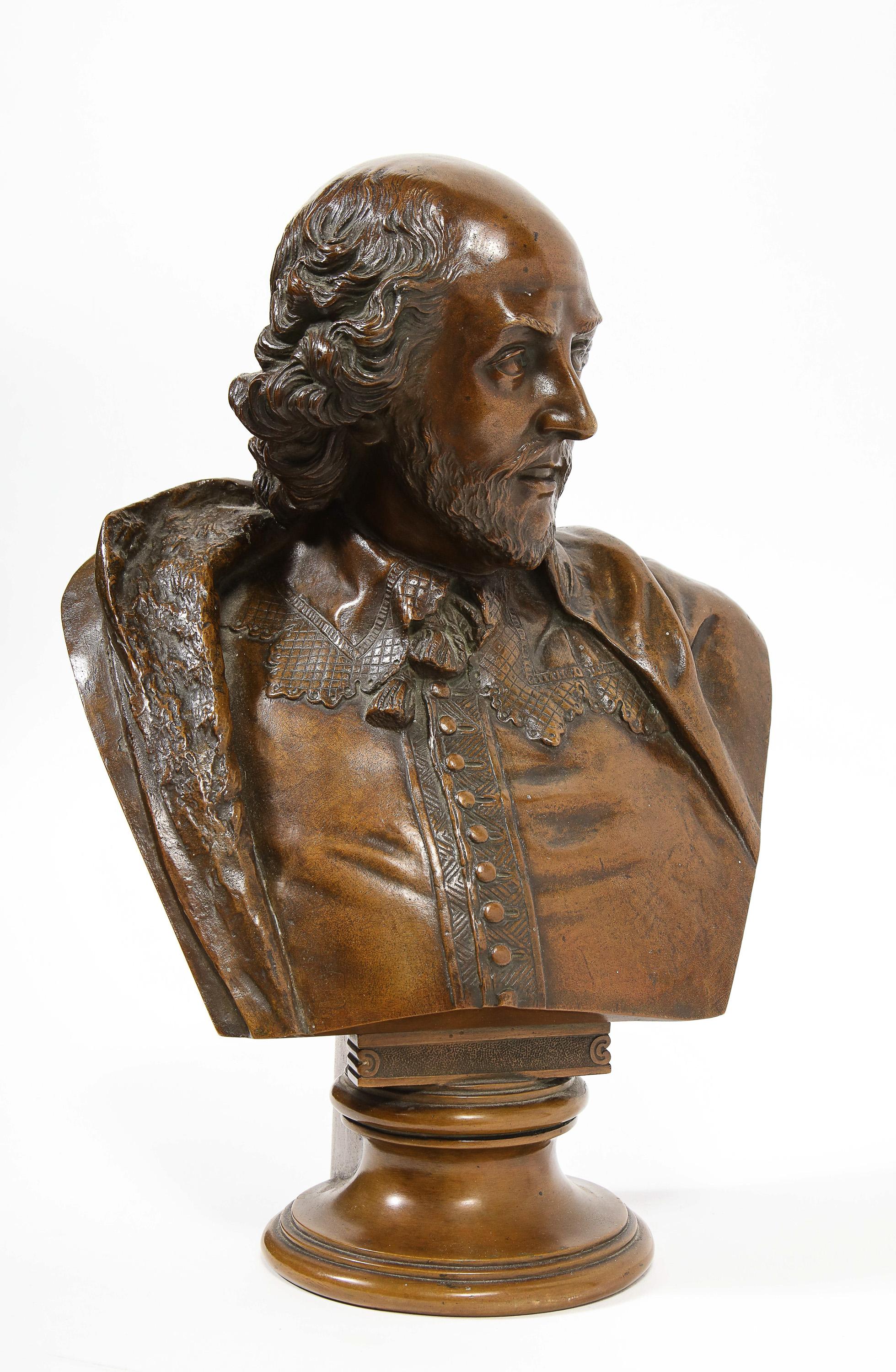 German Bronze Bust of William Shakespeare by Aktien-Gesellschaft Gladenbeck In Good Condition In New York, NY