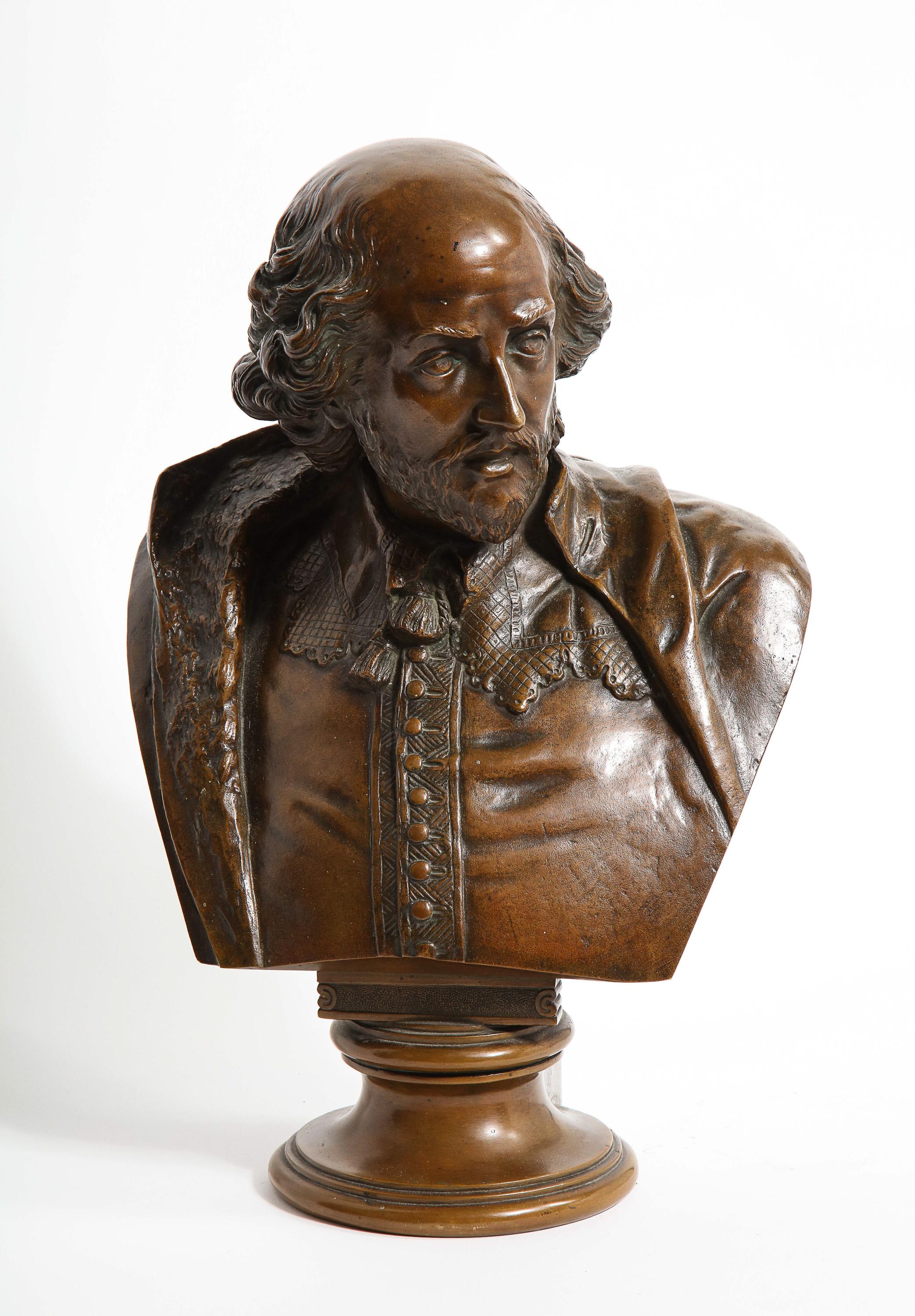19th Century German Bronze Bust of William Shakespeare by Aktien-Gesellschaft Gladenbeck