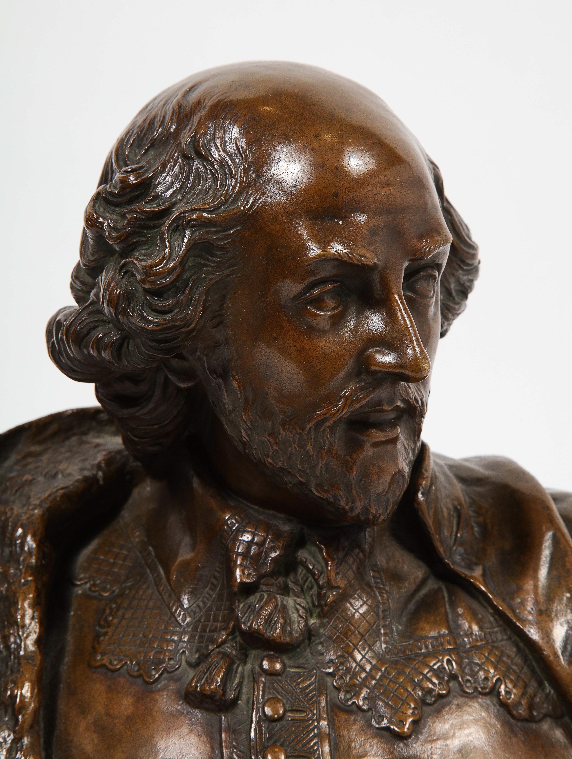 German Bronze Bust of William Shakespeare by Aktien-Gesellschaft Gladenbeck 1