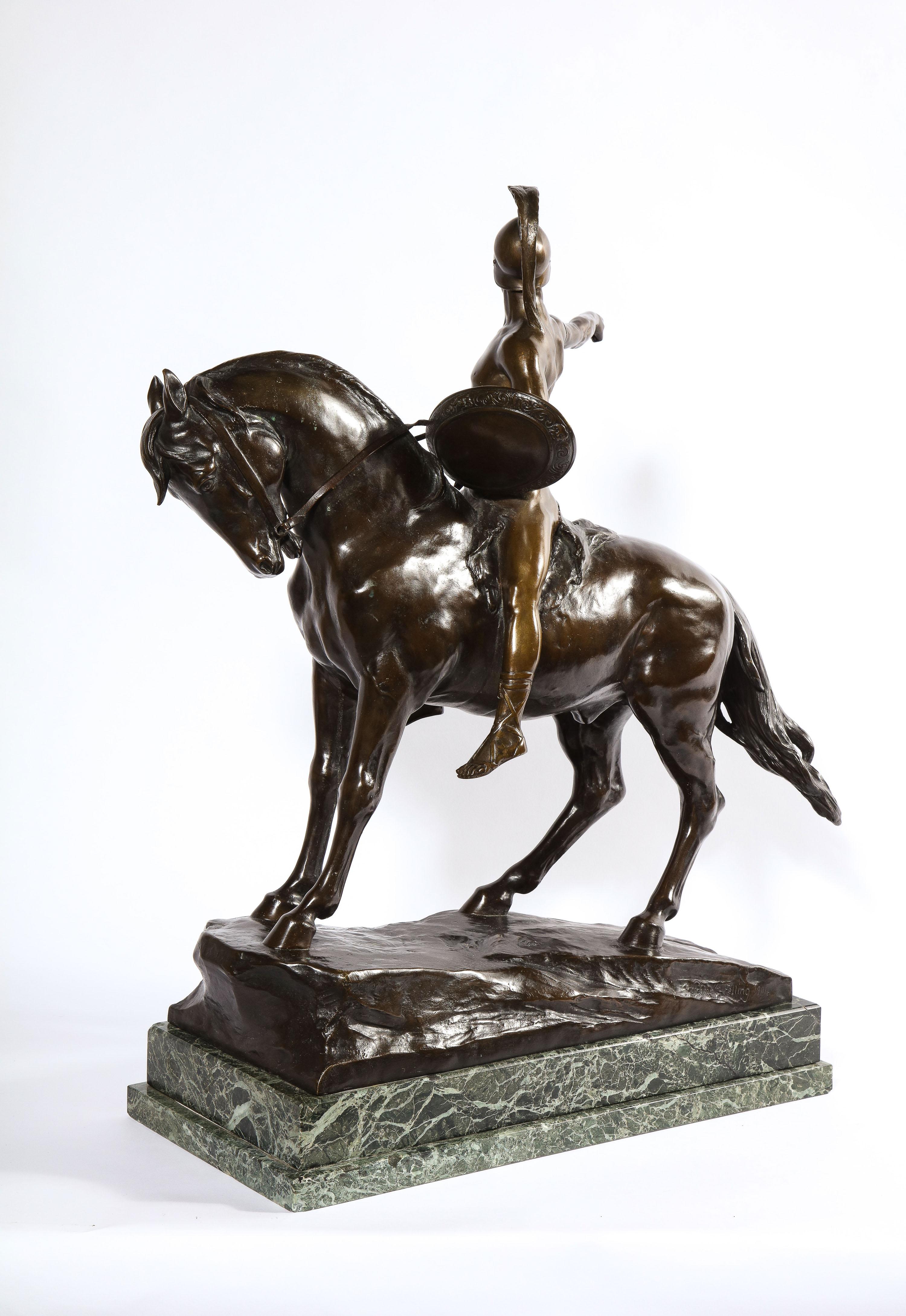 German Bronze Sculpture of Alexander the Great on a Horse by Schmidt-Felling 5