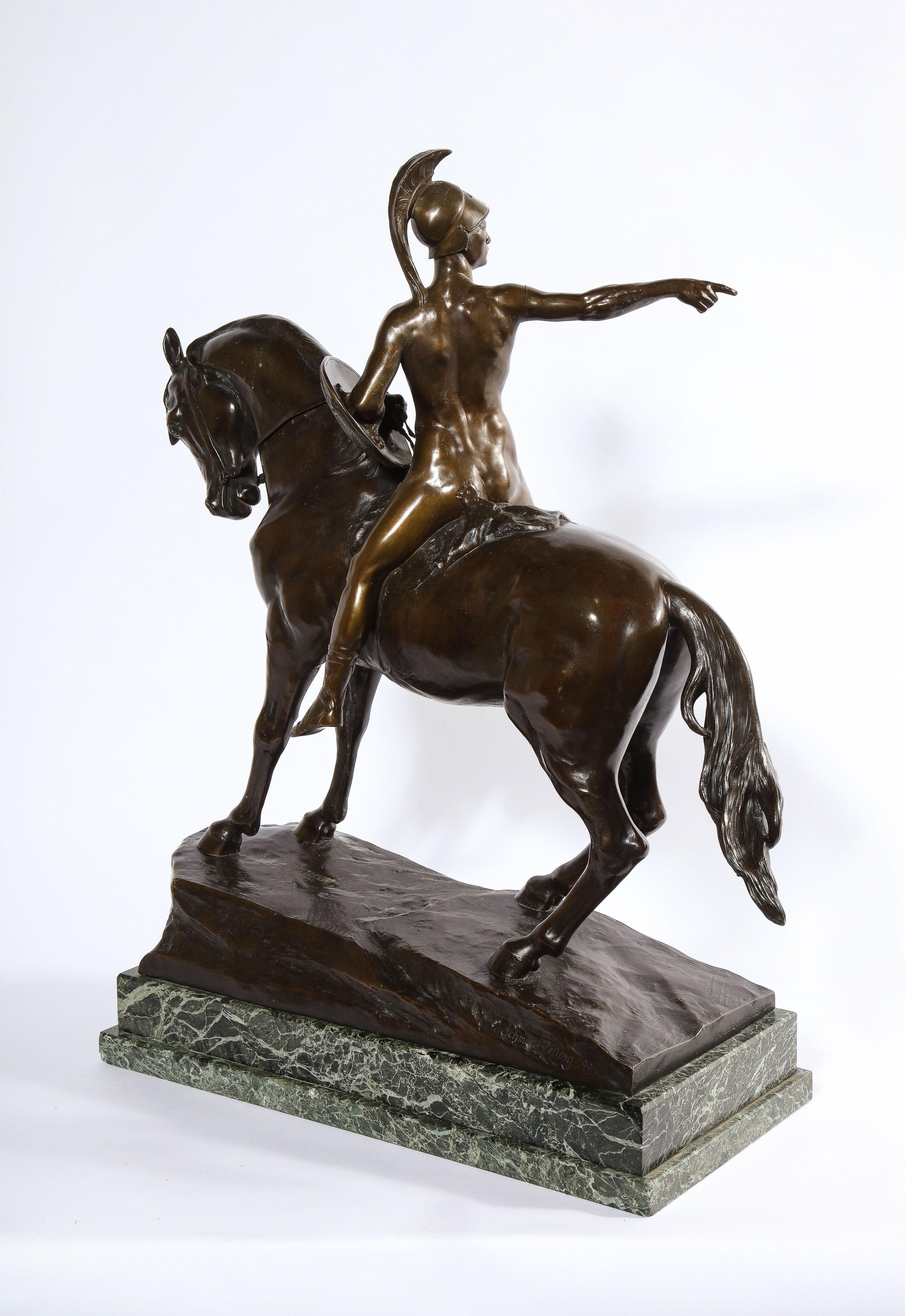German Bronze Sculpture of Alexander the Great on a Horse by Schmidt-Felling 9