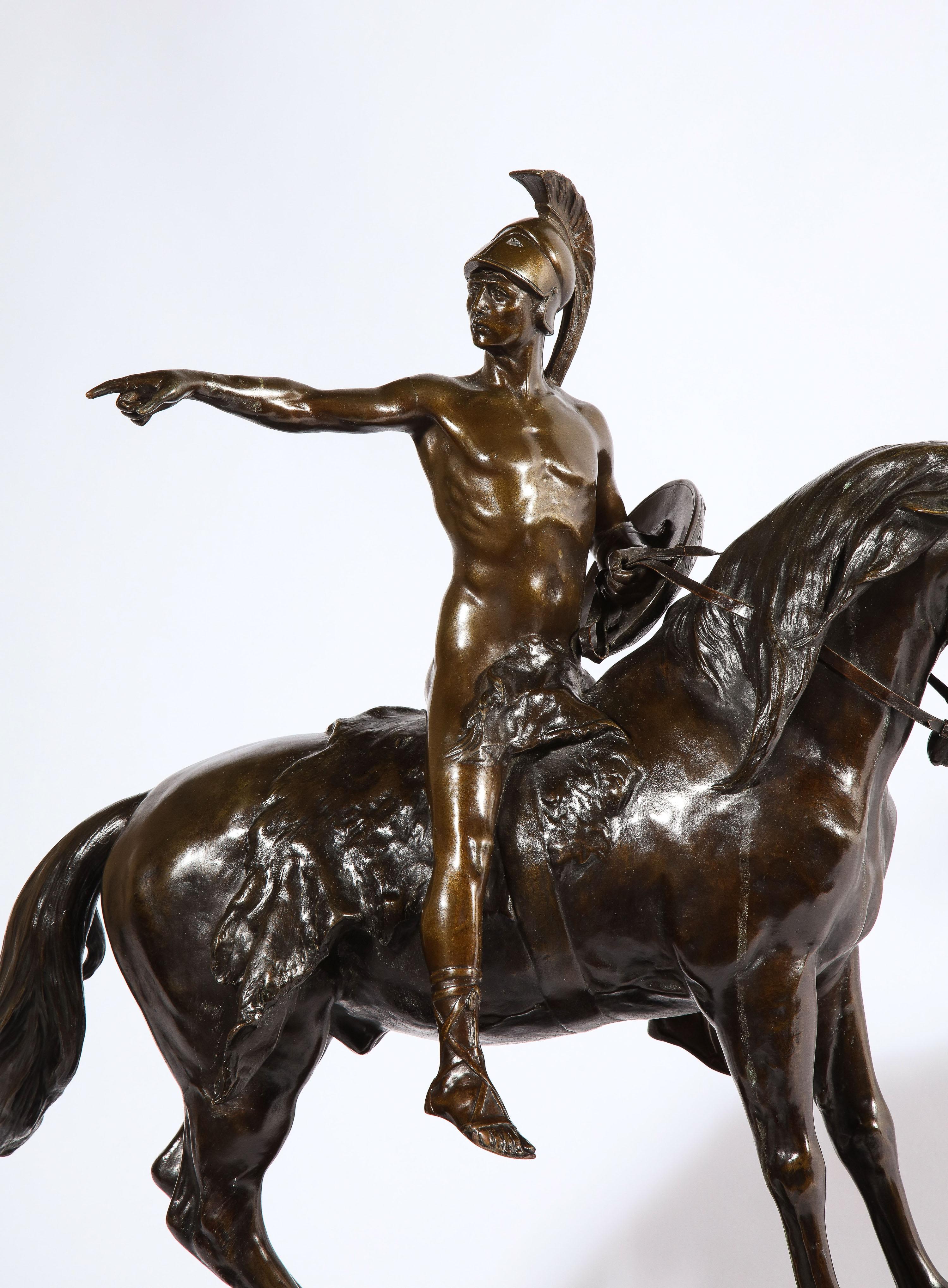 German Bronze Sculpture of Alexander the Great on a Horse by Schmidt-Felling 12