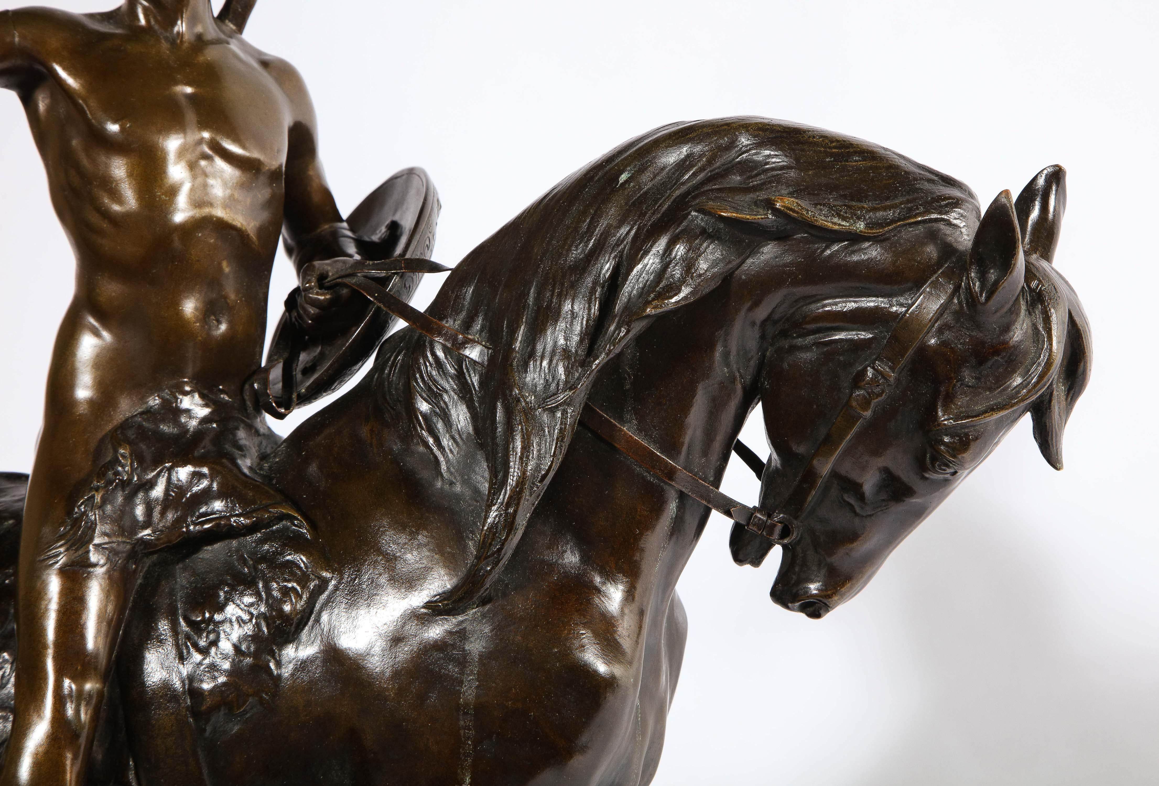 German Bronze Sculpture of Alexander the Great on a Horse by Schmidt-Felling 13
