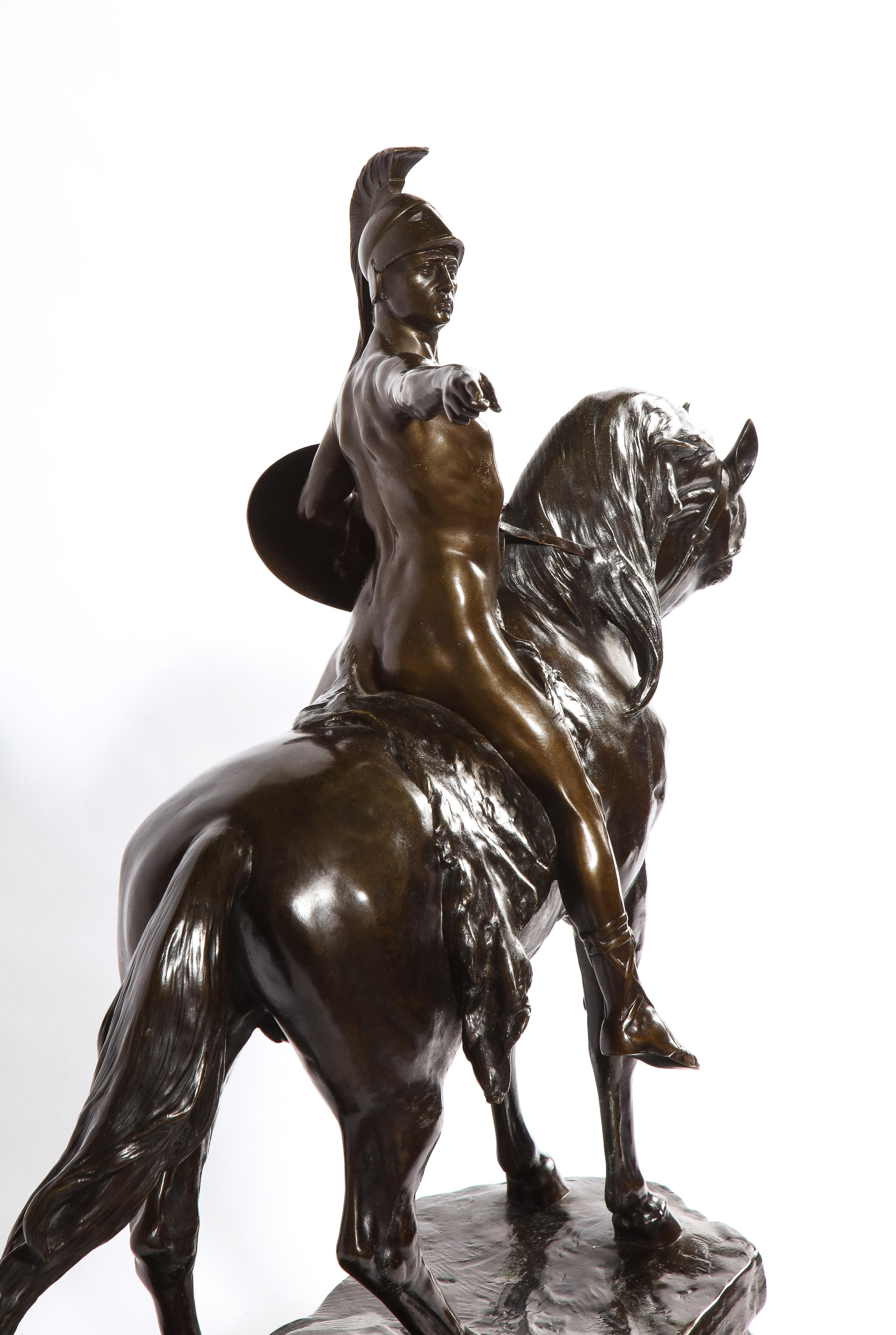 German Bronze Sculpture of Alexander the Great on a Horse by Schmidt-Felling 14