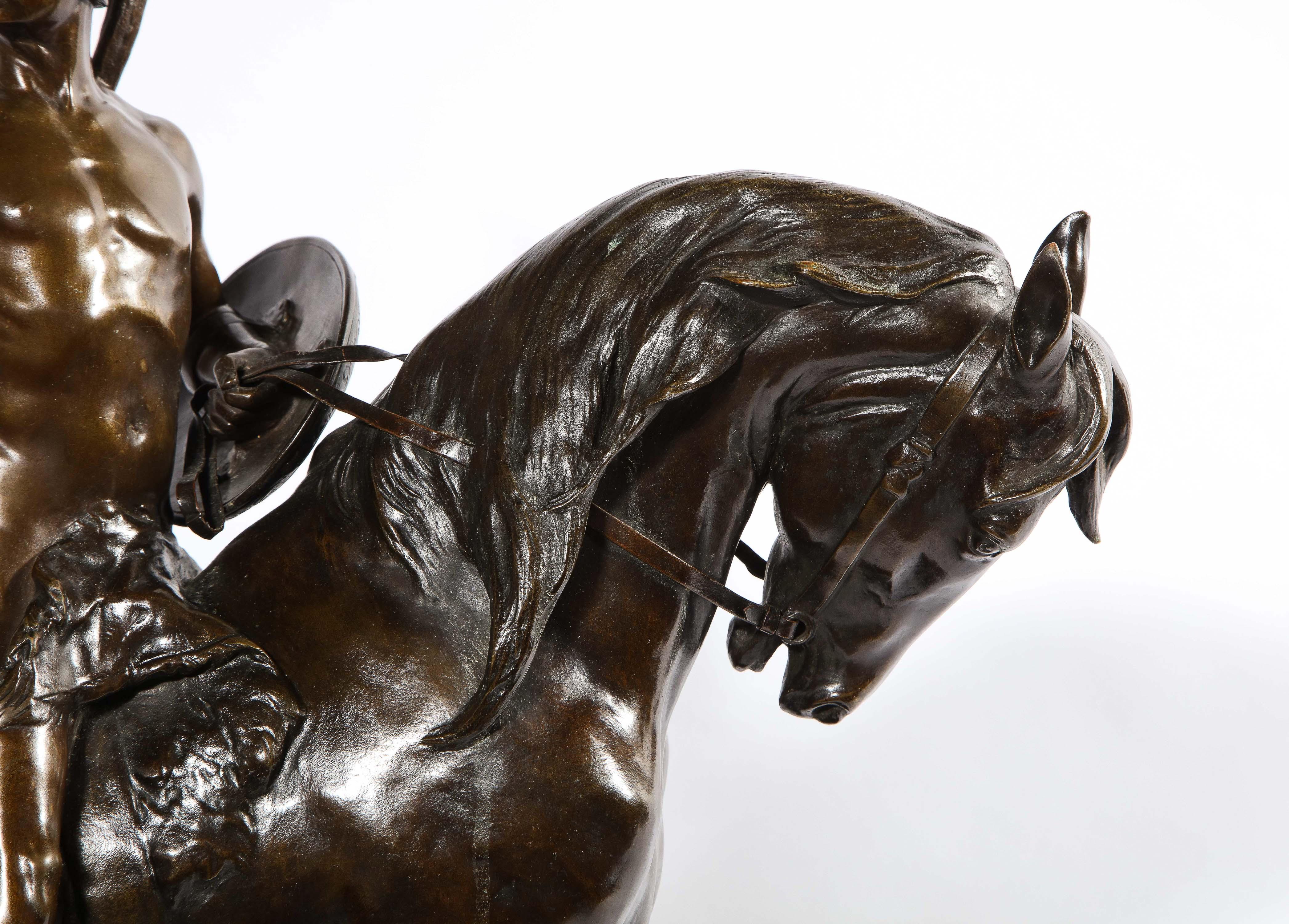 German Bronze Sculpture of Alexander the Great on a Horse by Schmidt-Felling 1