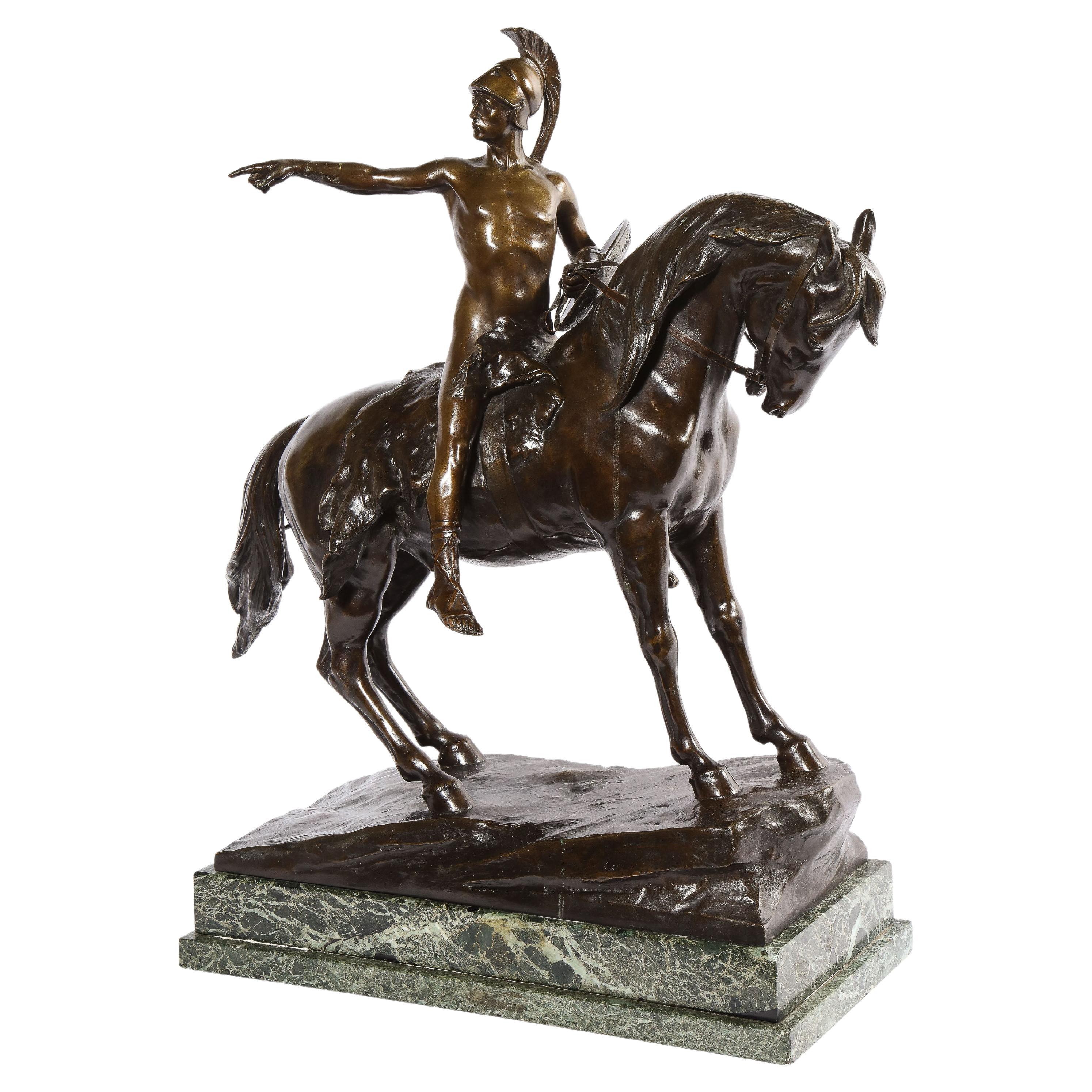 German Bronze Sculpture of Alexander the Great on a Horse by Schmidt-Felling