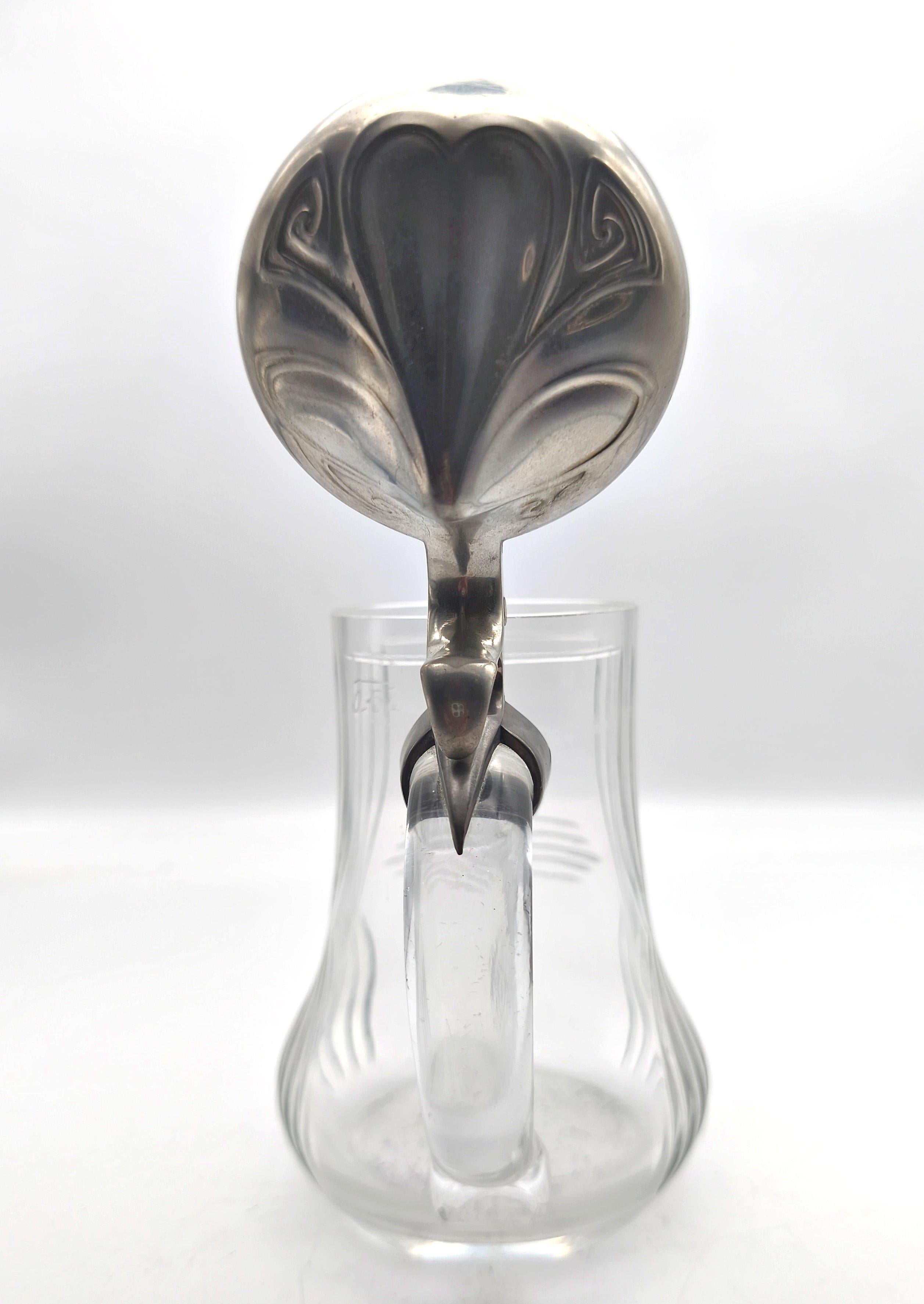 Tedesco Boccale di birra tedesco Jugendstil - stein - tankard - pitcher della WMF, 1910 ca. in vendita