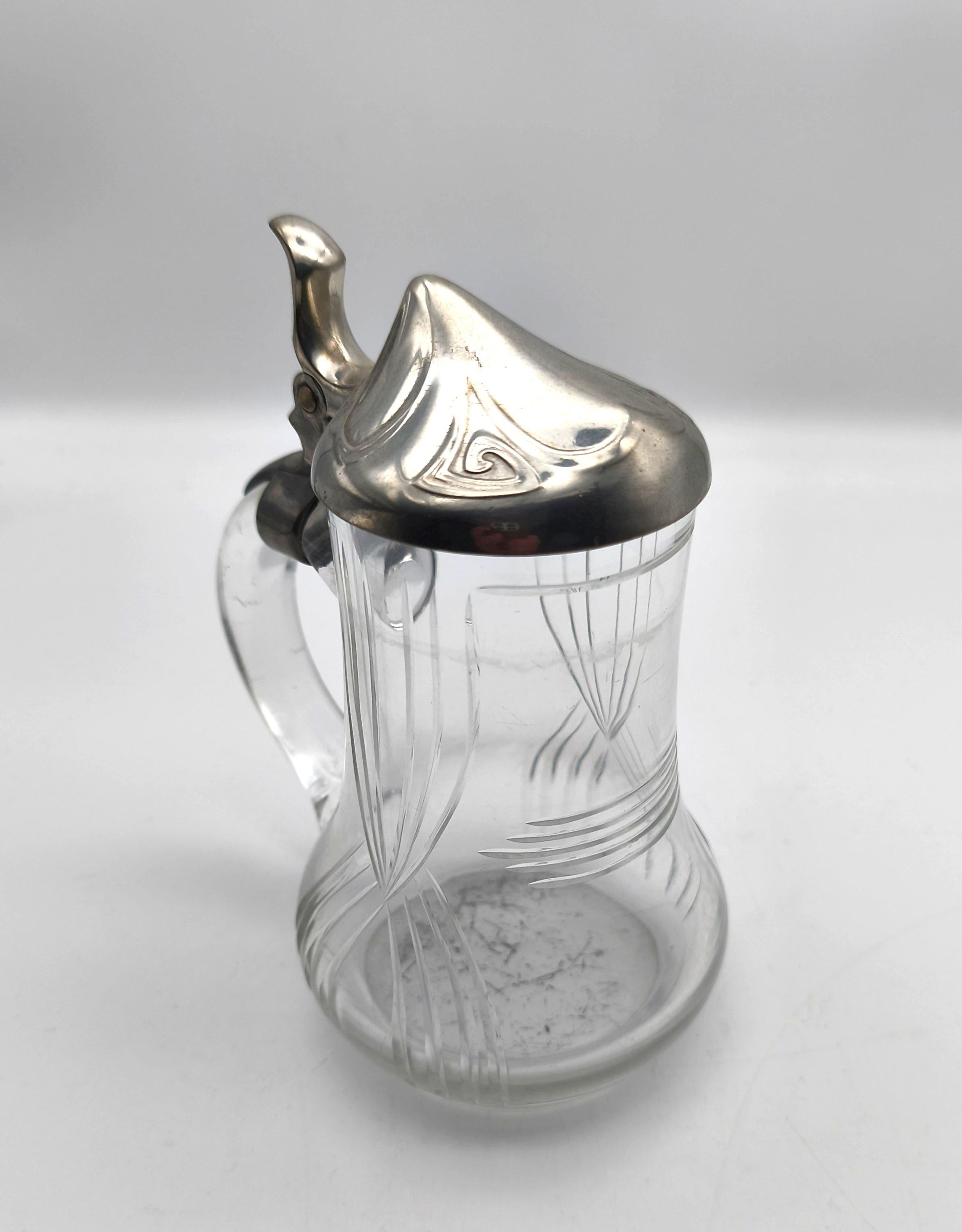 Boccale di birra tedesco Jugendstil - stein - tankard - pitcher della WMF, 1910 ca. in vendita 2