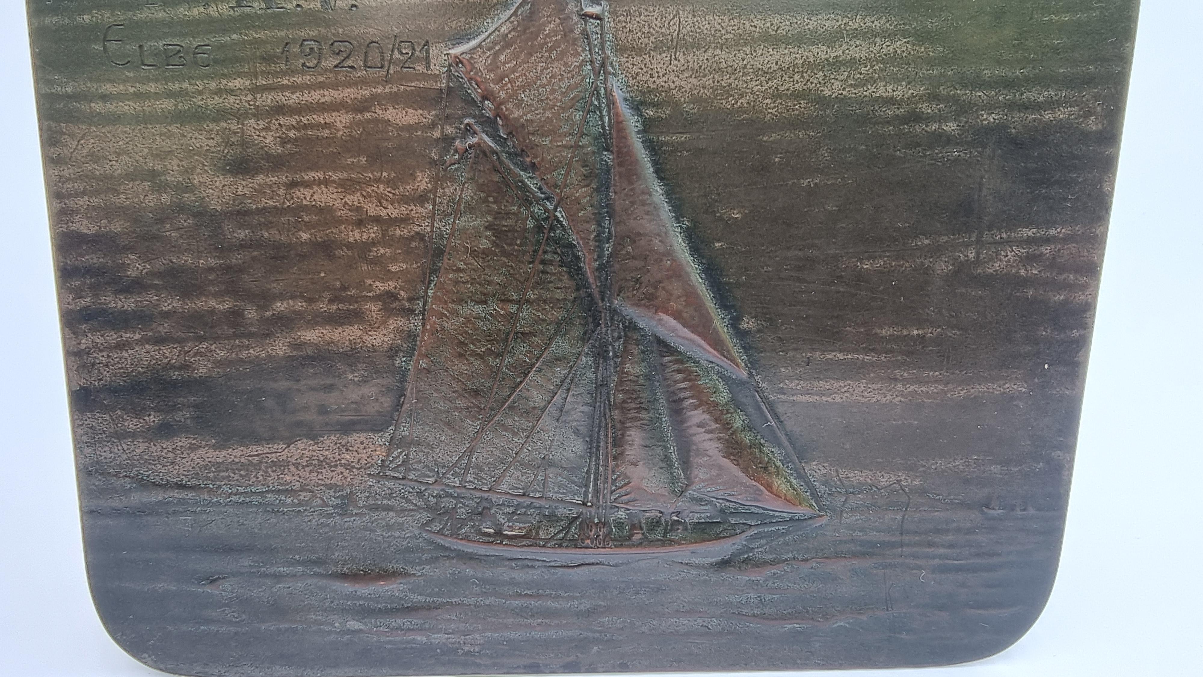 Boîte en verre et bronze de prestation nautique allemande fabriquée par A.M.F. vers 1920 en vente 5