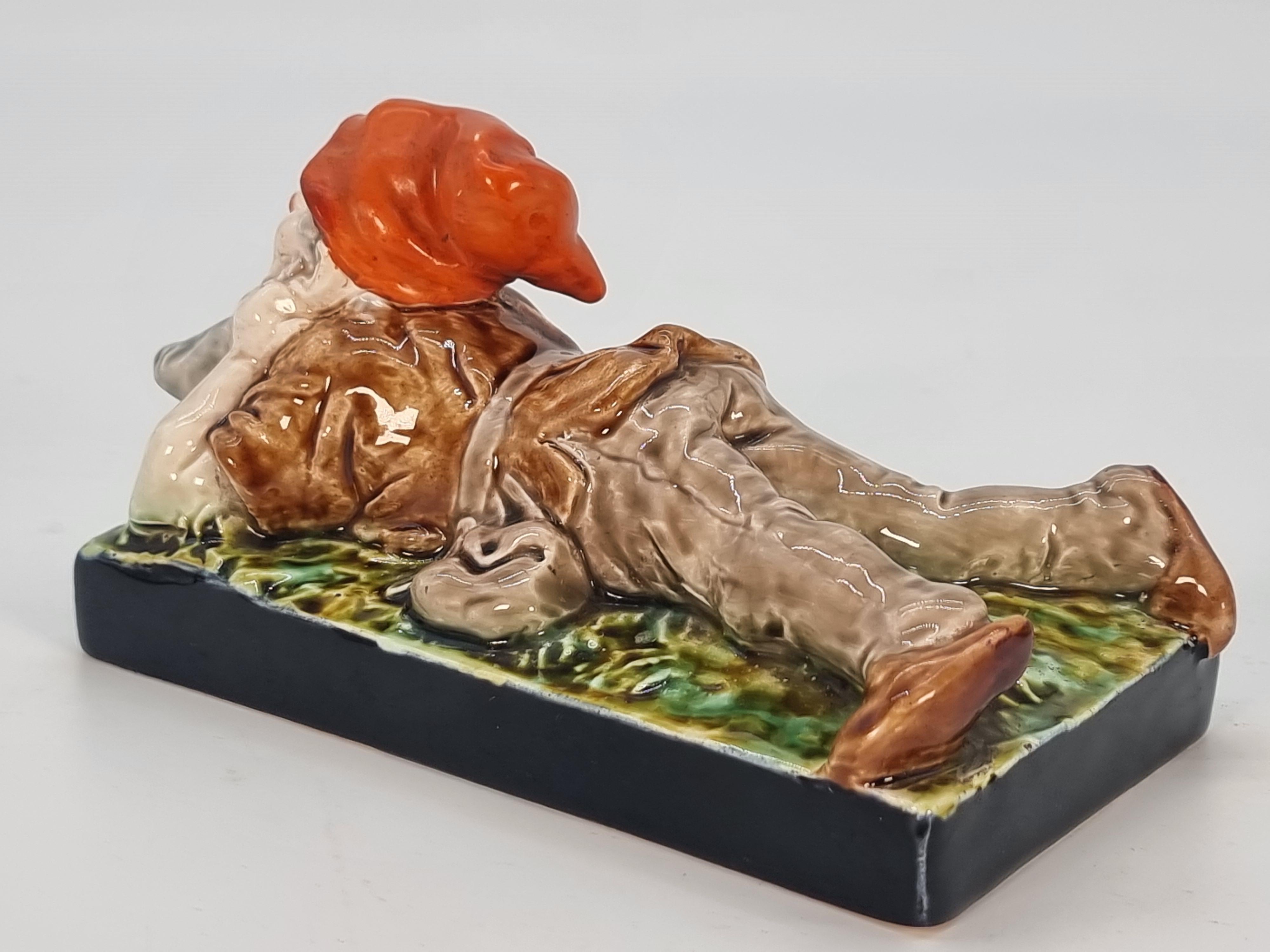 A German or Austrian majolica pottery figure of a gnome, circa 1880 In Good Condition For Sale In Central England, GB