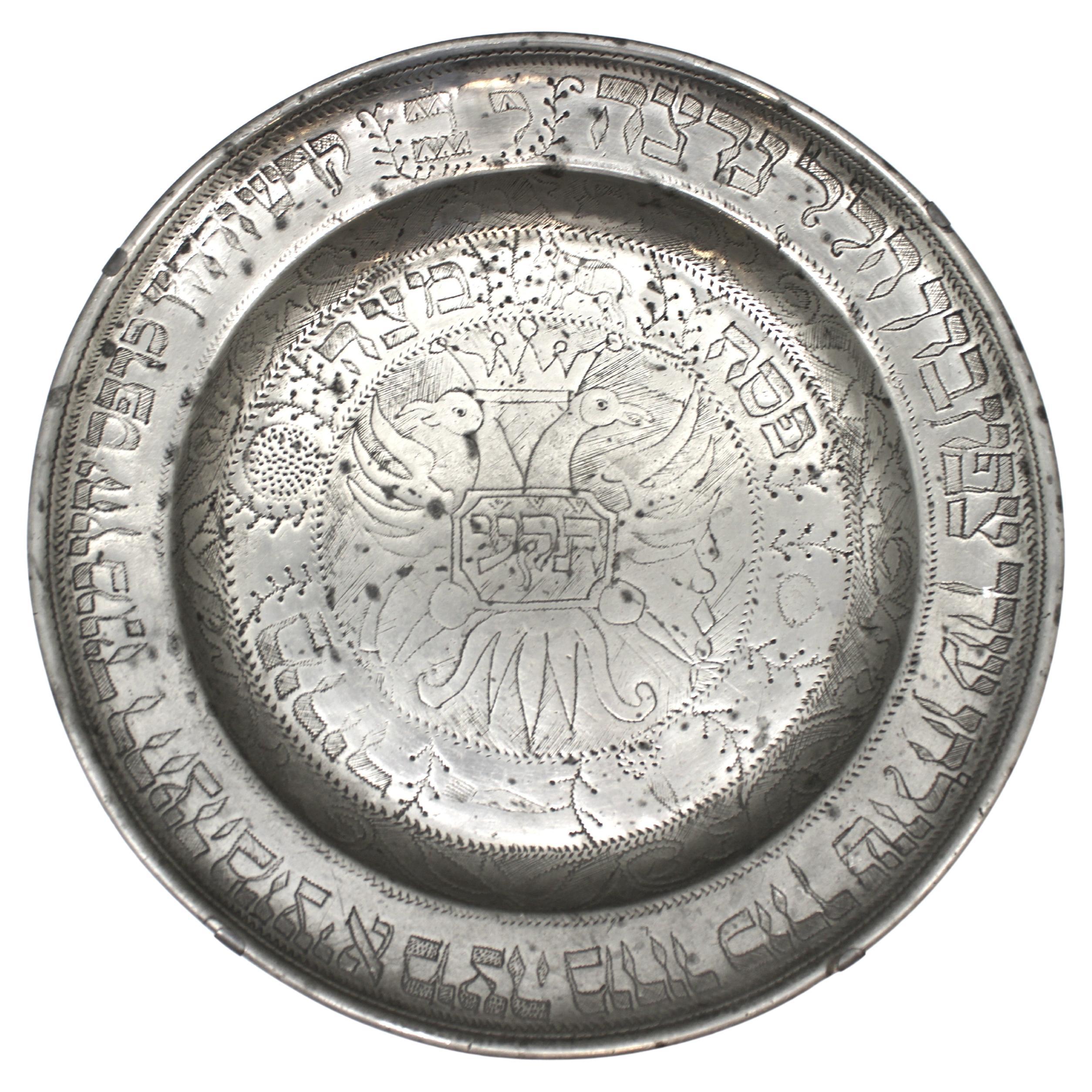 Piatto da Pasqua in peltro tedesco, CIRCA 1810 in vendita