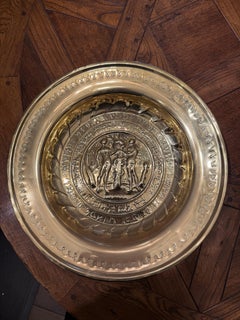 A German Repousse Brass Alms Dish, 19th Century
