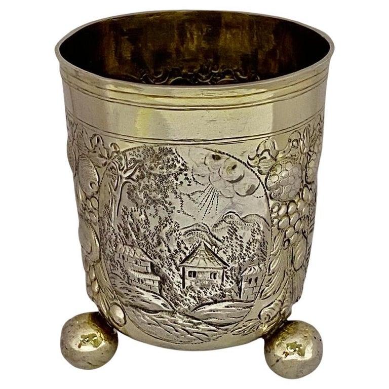 German Silver Beaker, Makers Mark SBF,  Nuremburg, Circa 1670 For Sale 6