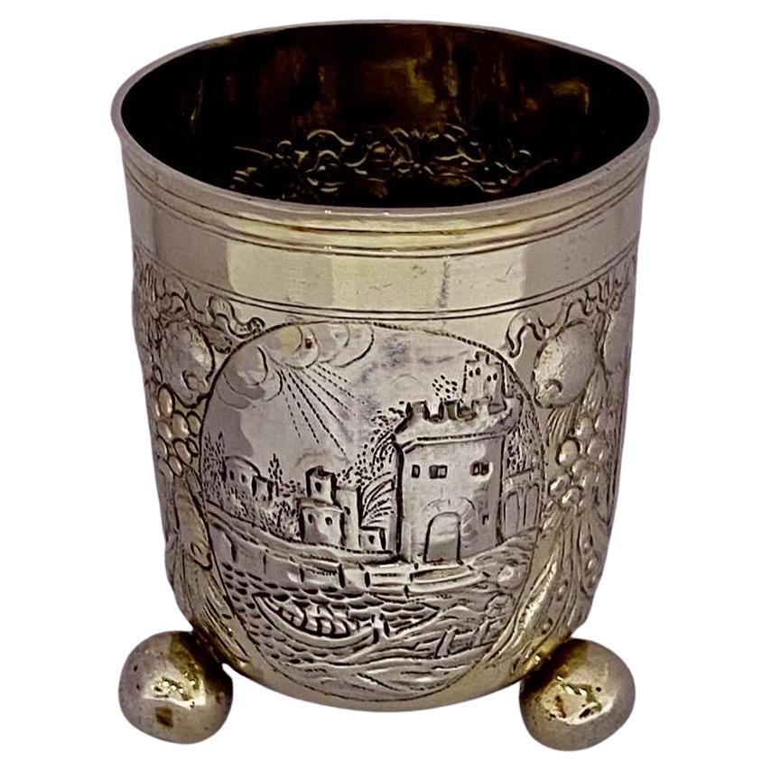 German Silver Beaker, Makers Mark SBF,  Nuremburg, Circa 1670 In Excellent Condition For Sale In London, GB