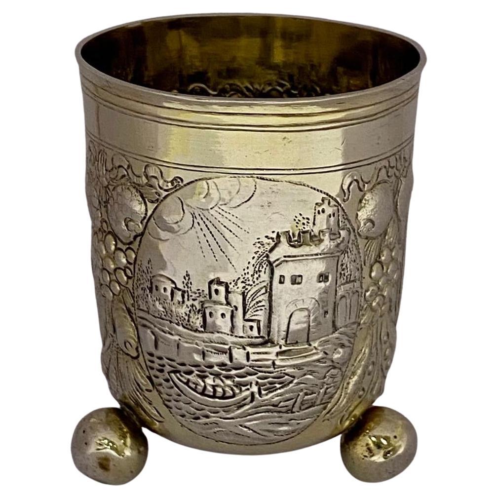 German Silver Beaker, Makers Mark SBF,  Nuremburg, Circa 1670