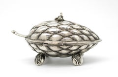 Caja Etrog alemana de plata, finales del siglo XIX