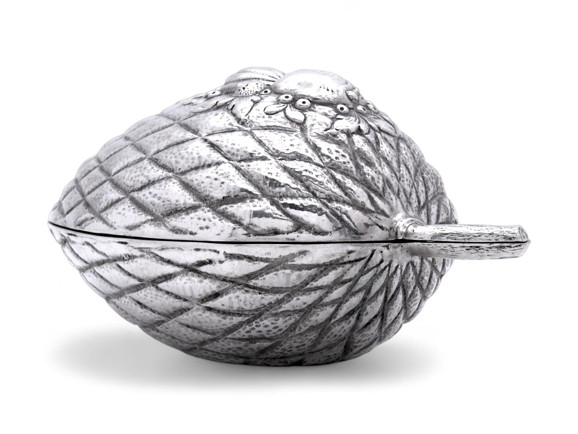 19th Century A German Silver Etrog Container, late 19th century For Sale