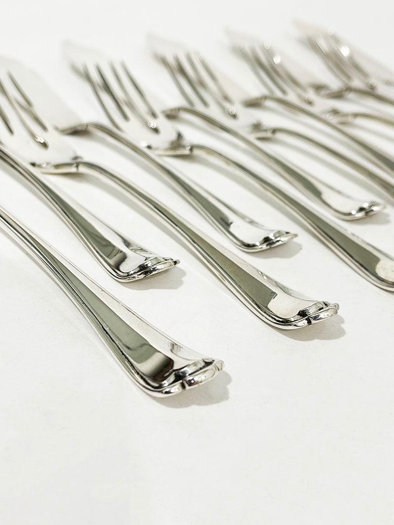 Cubiertos alemanes de plata para pescado de Wilkens & Sohne, Bremen, 1886-1888 Alemán en venta