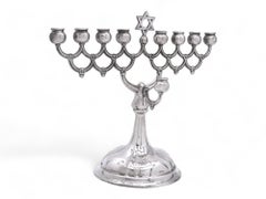 Eine deutsche silberne Hannukah-Menora von Emil Hermann, um 1920